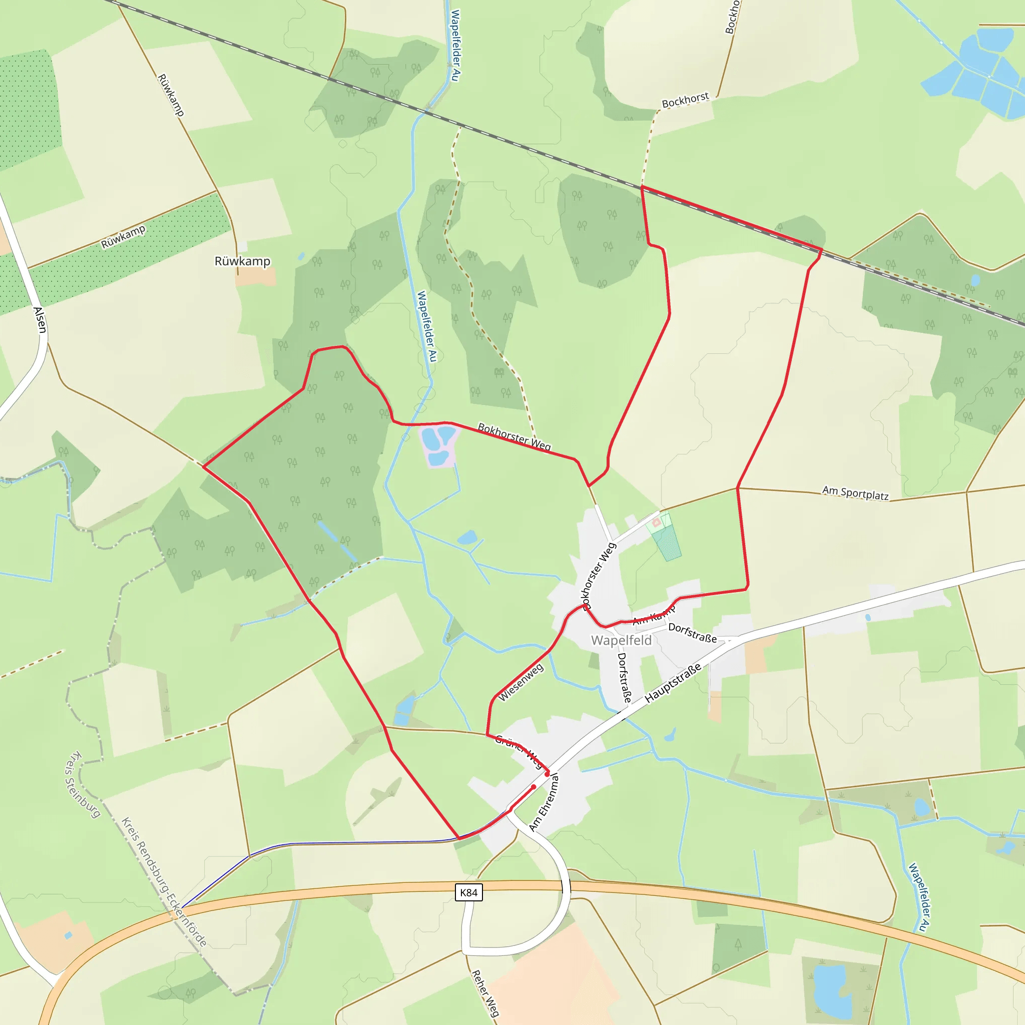 Bokhorster Weg and Wiesenweg mobile static map