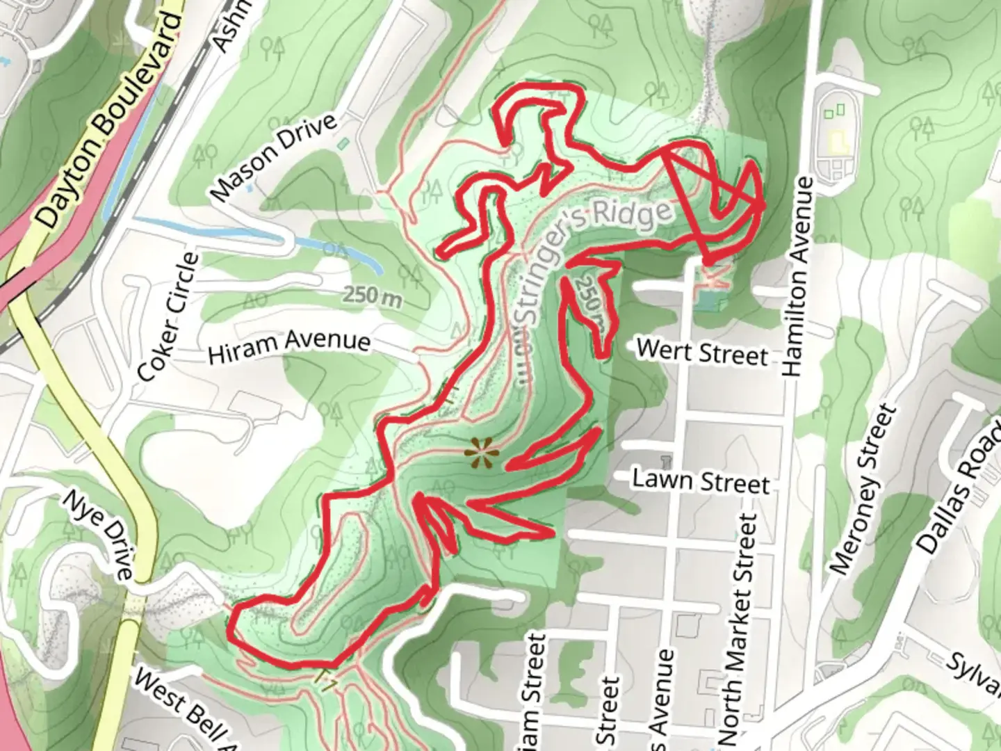 An image depicting the trail Blue Loop Trail and its surrounding area.
