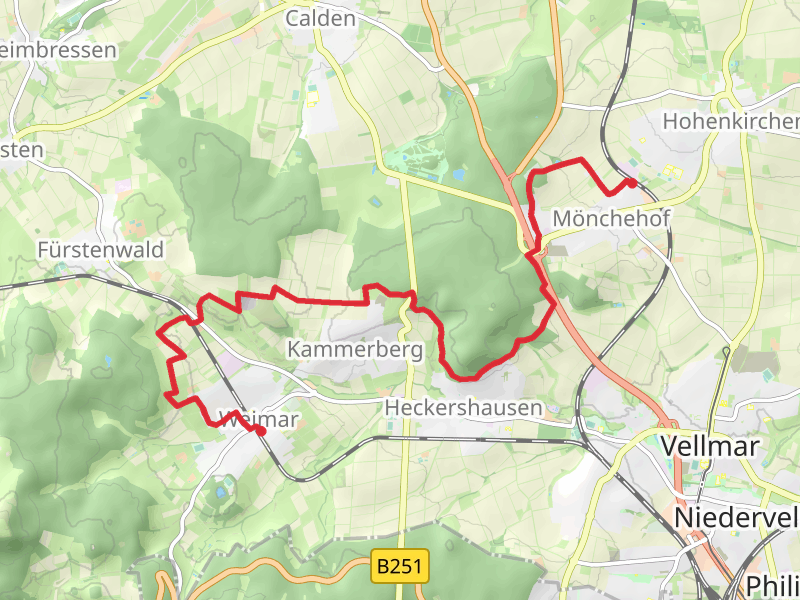 Ahnatal-Weimar to Espenau-Moenchehof via Kasselsteig