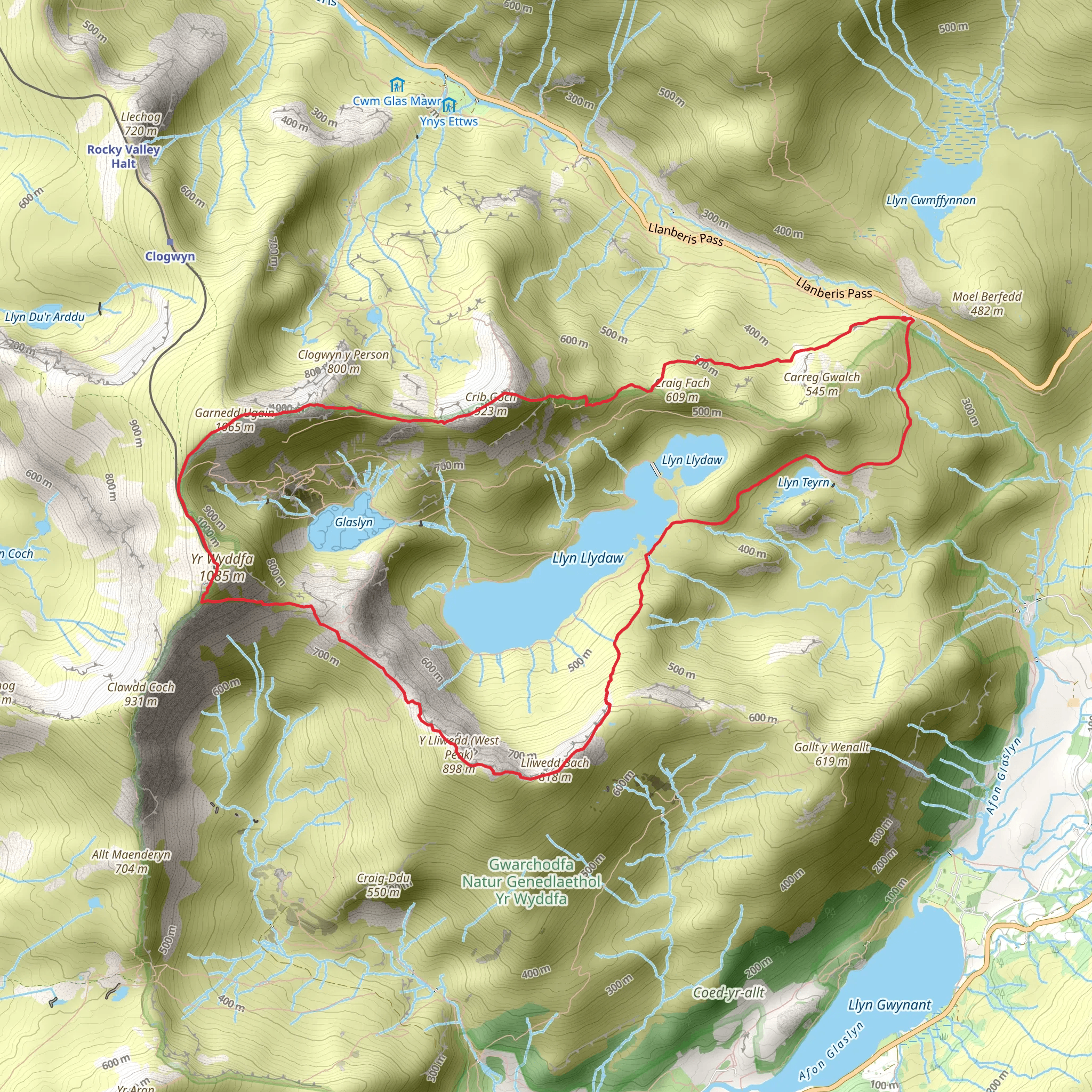 The Snowdon Horseshoe mobile static map