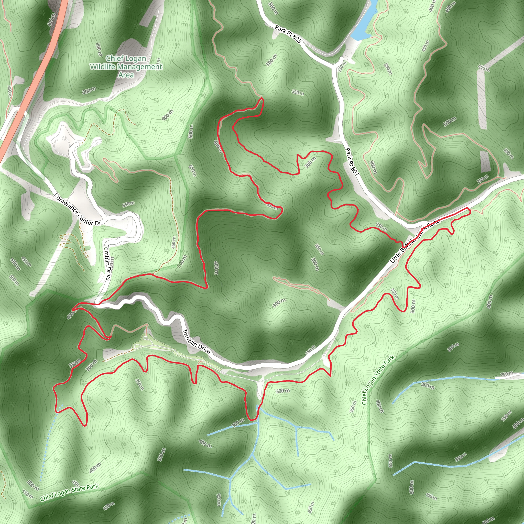 Loop around Little Buffalo Creek Road mobile static map