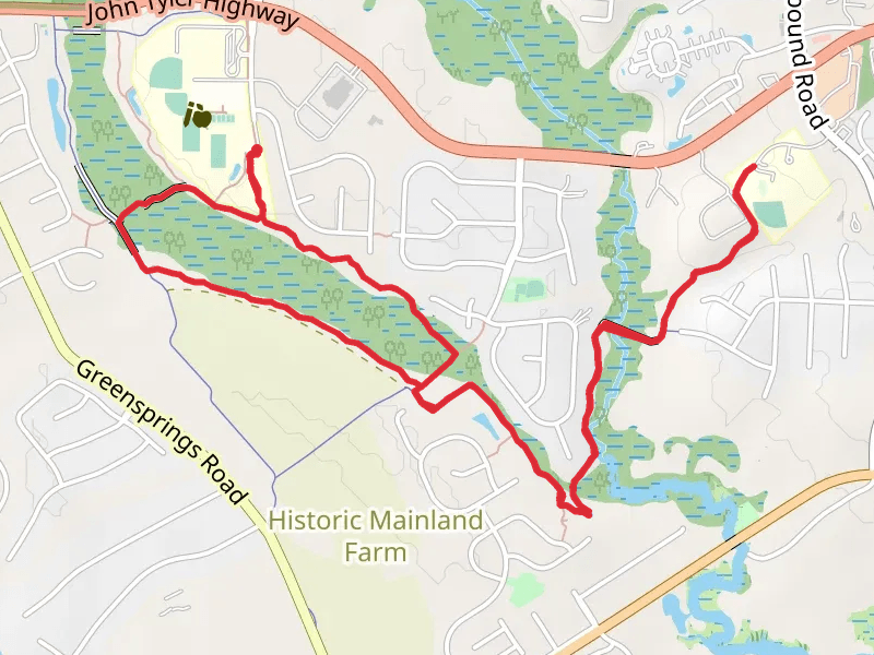 Greensprings Intreprative Traill and Powhatan Creek Trail Loop