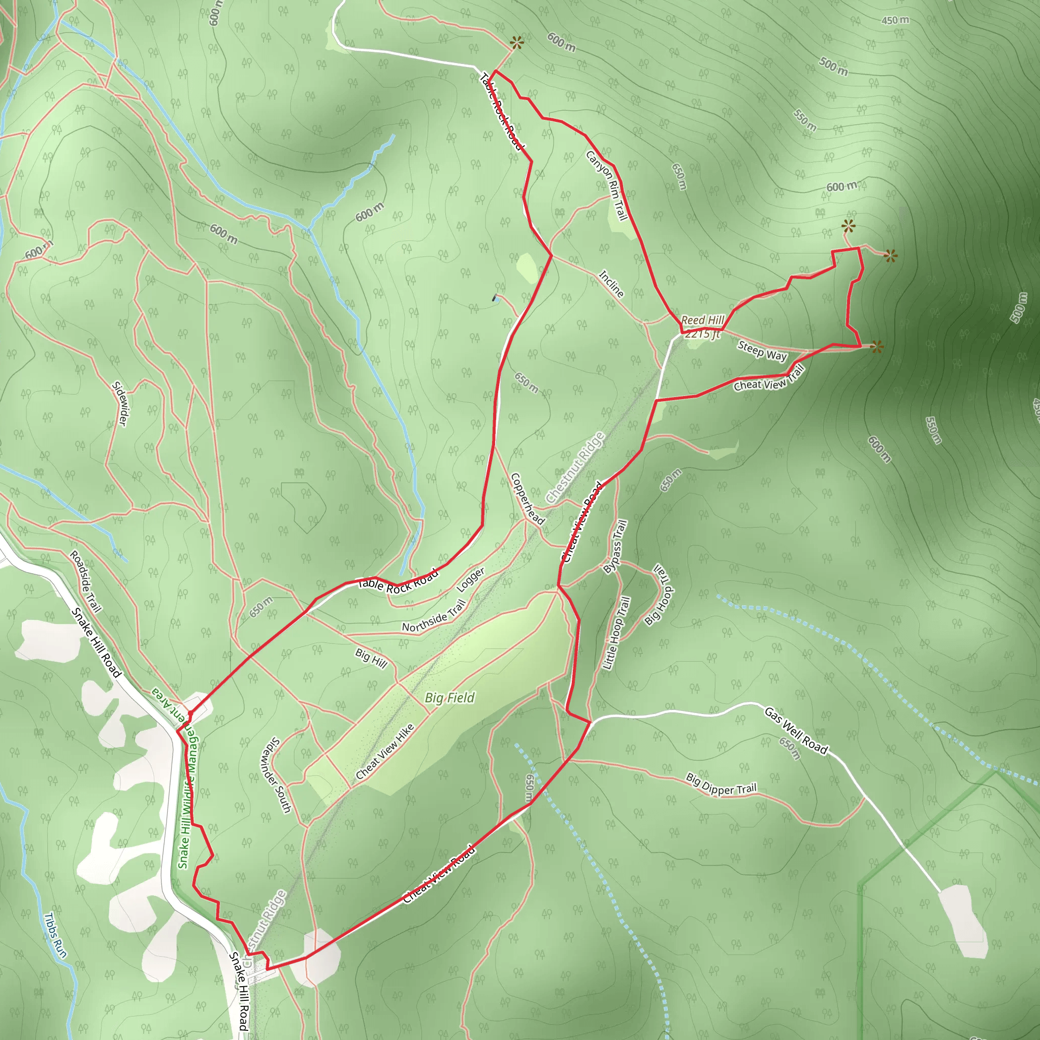 Reed Hill Loop mobile static map