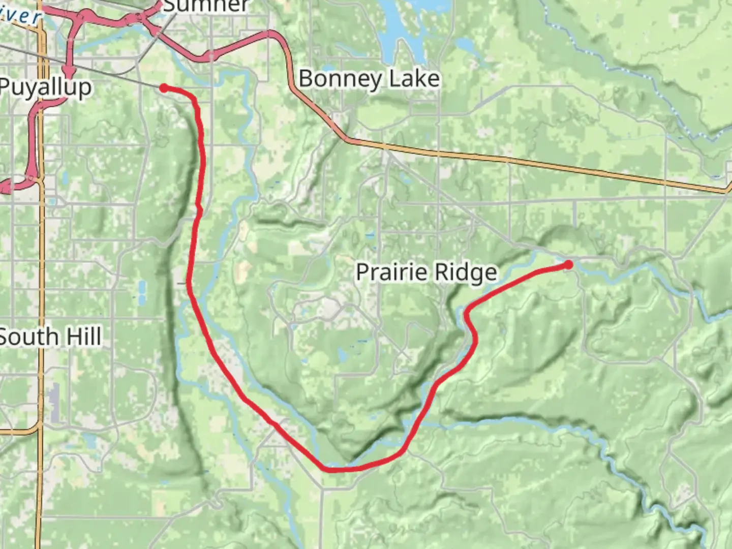 An image depicting the trail Foothills Trail Out and Back and its surrounding area.
