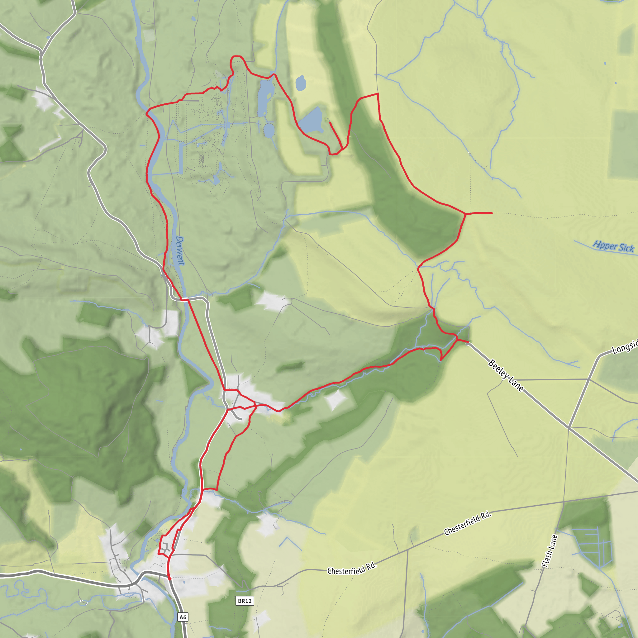 Winter wonderland Rowsley - Beeley - Chatsworth mobile static map