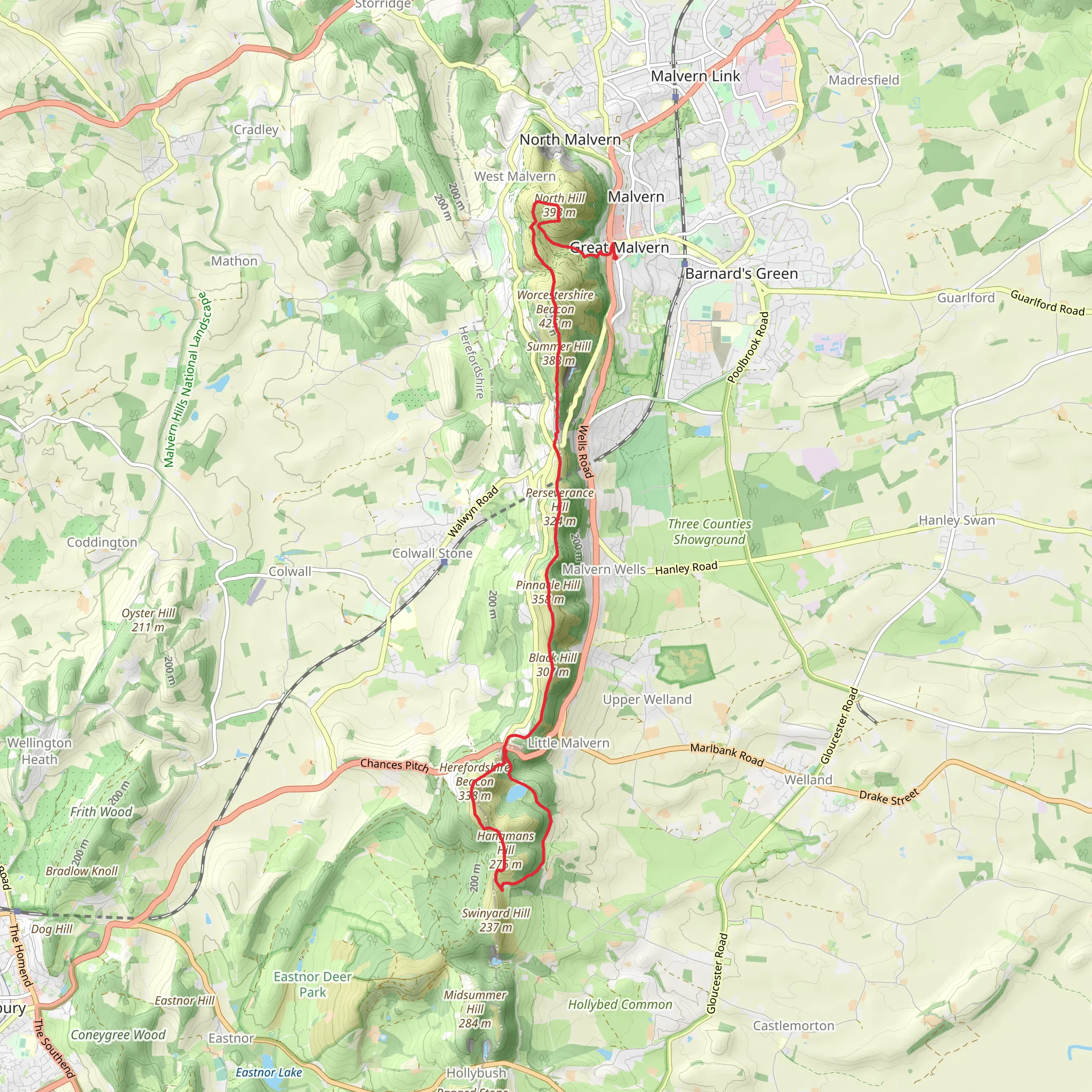North Hill, Table Hill, Sugarloaf Hill, Perseverance Hill and British Camp Reservoir mobile static map