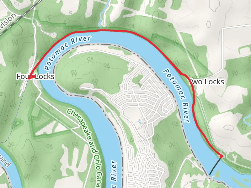 Chesapeake and Ohio Canal Trail from Four Locks