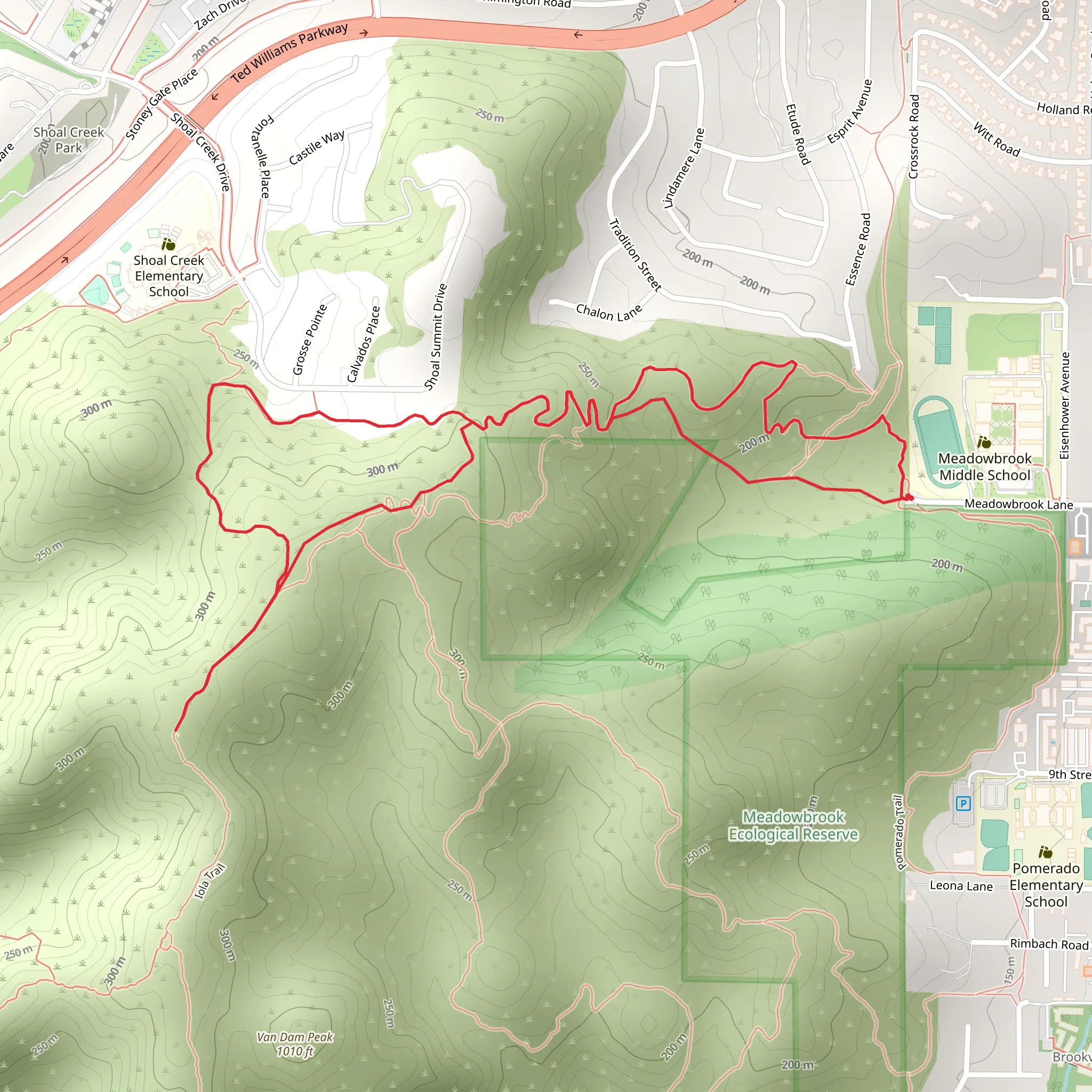 Meadowbrook Lane Loop mobile static map