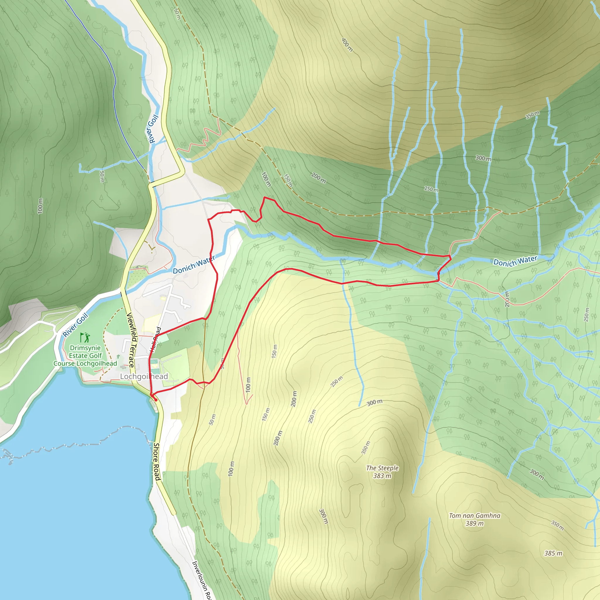 Glen Donich Loop from Lochgoilhead mobile static map