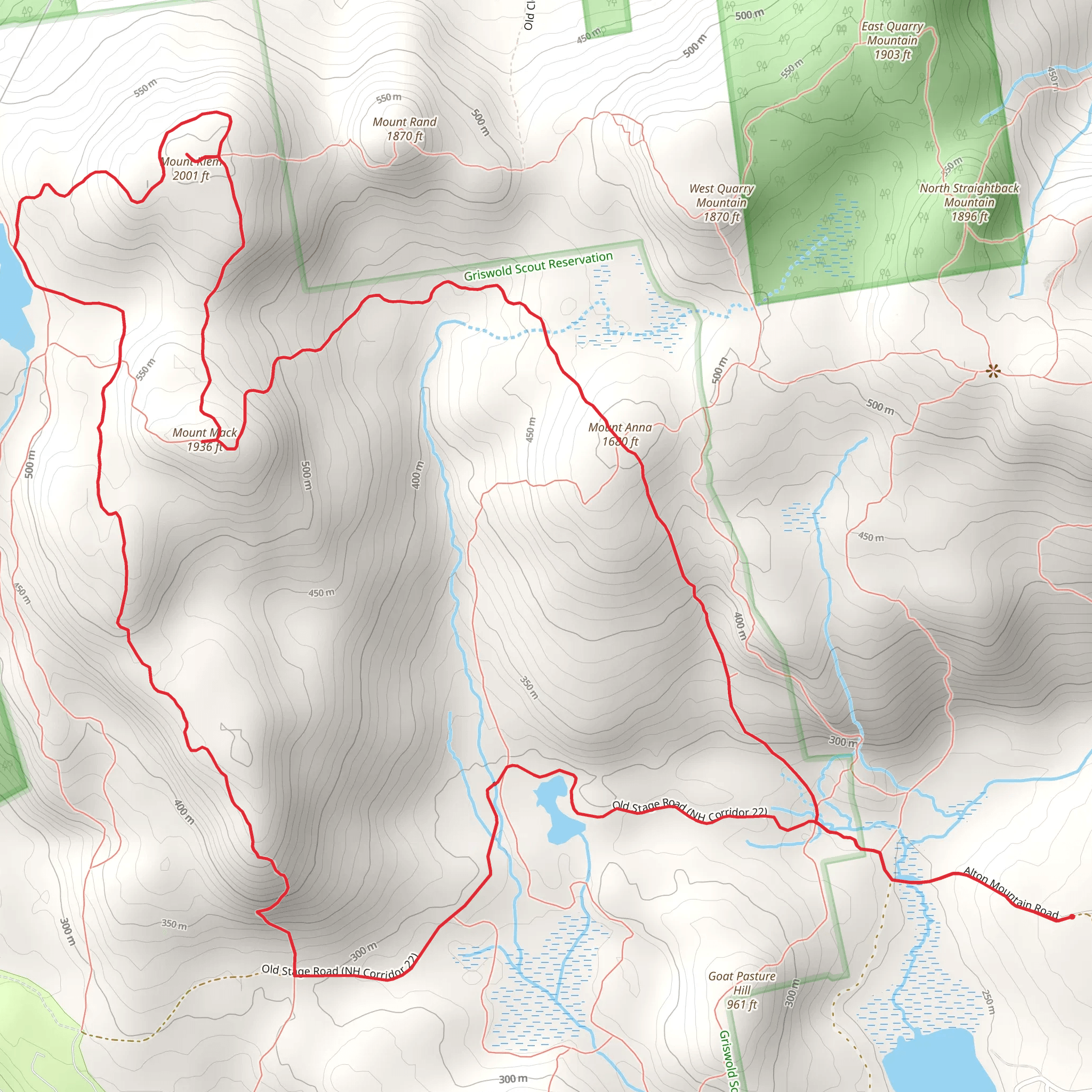 Mount Anna, Mount Mack and Mount Klem Loop mobile static map