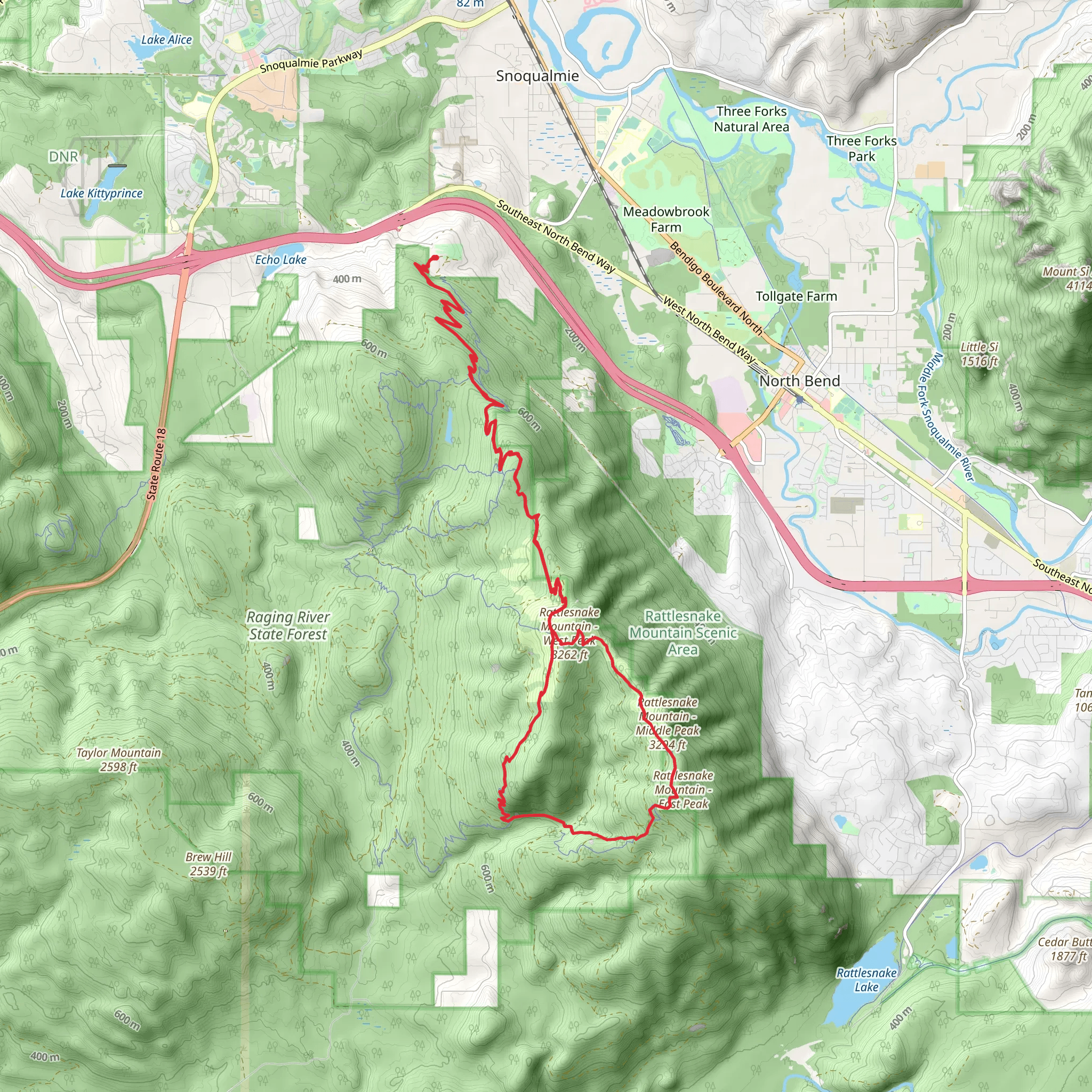 Invictus and Raging Ridge Loop mobile static map