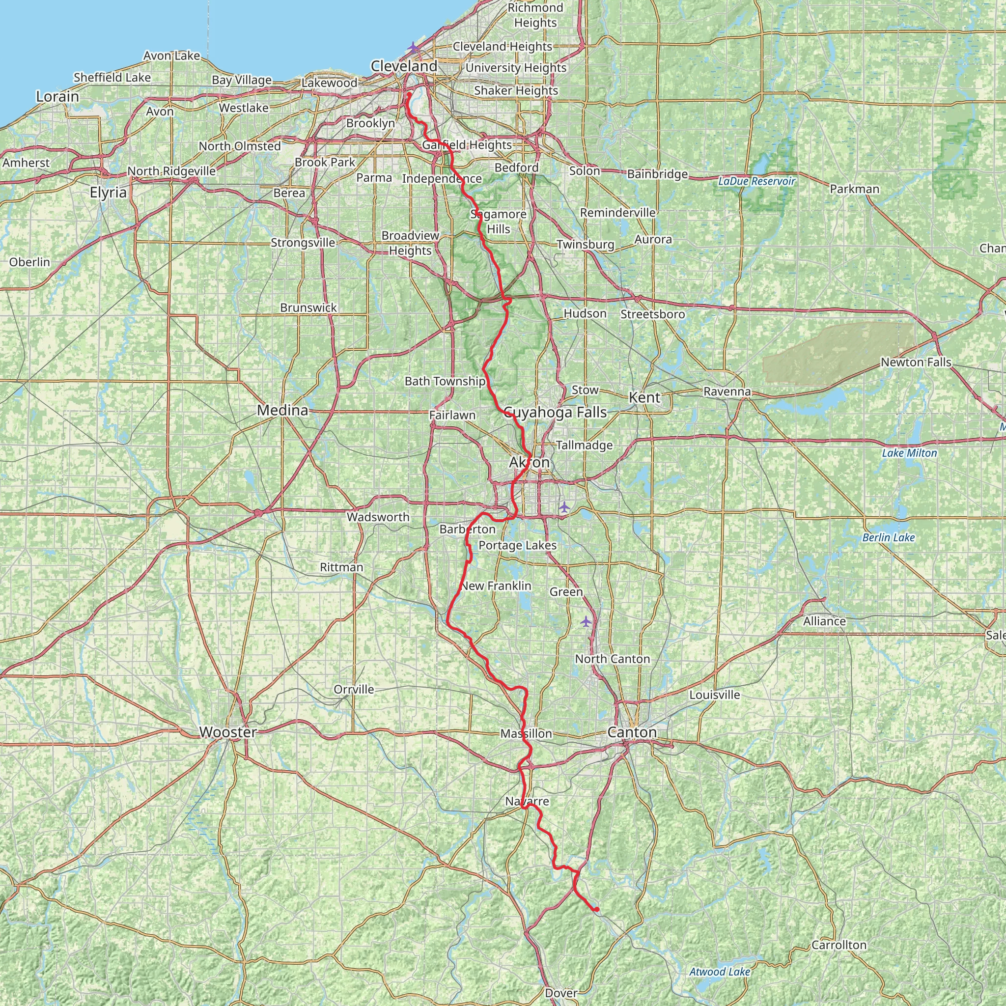 Ohio Erie Canal Towpath Trail mobile static map