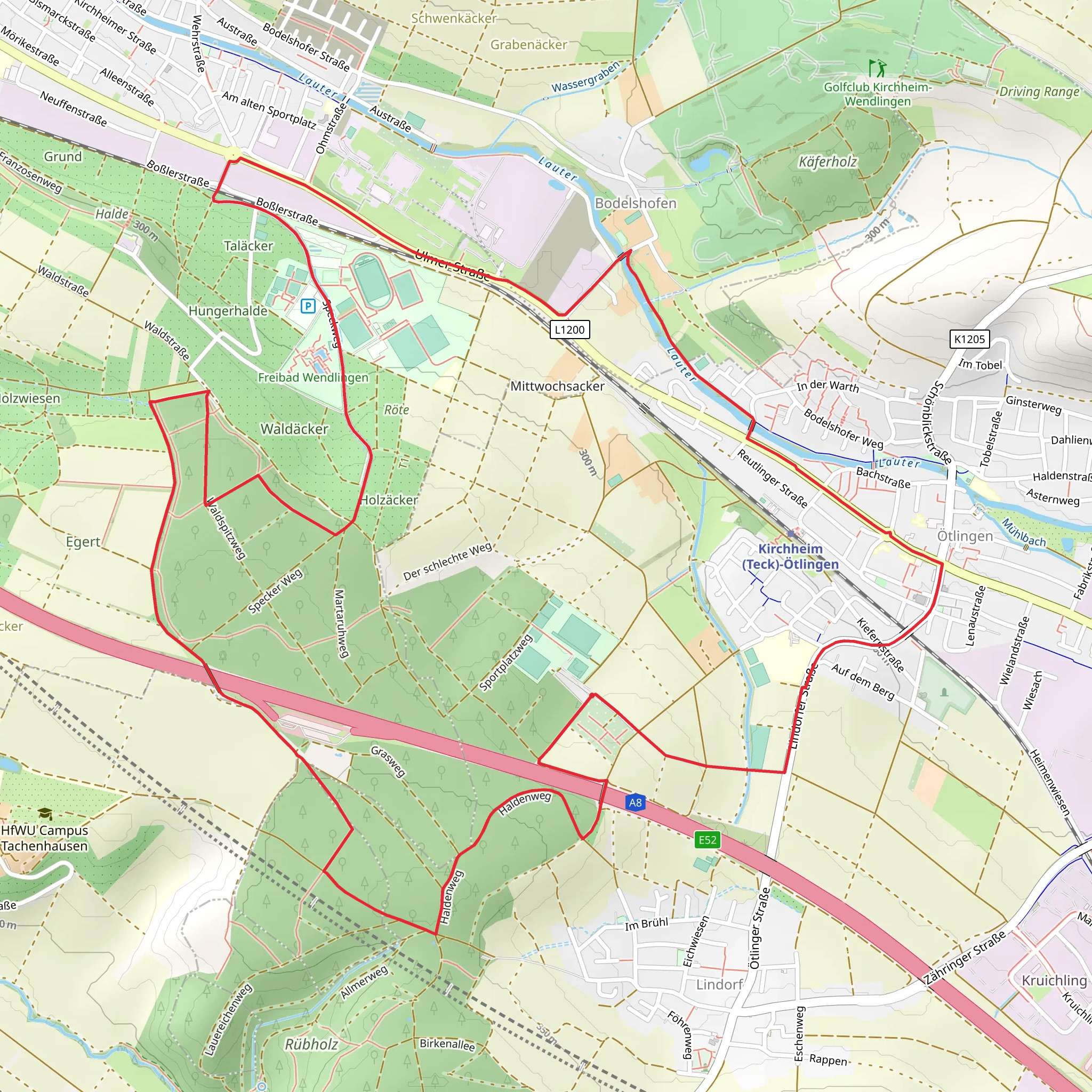 Otlingen Loop via Ringerbrunnen mobile static map