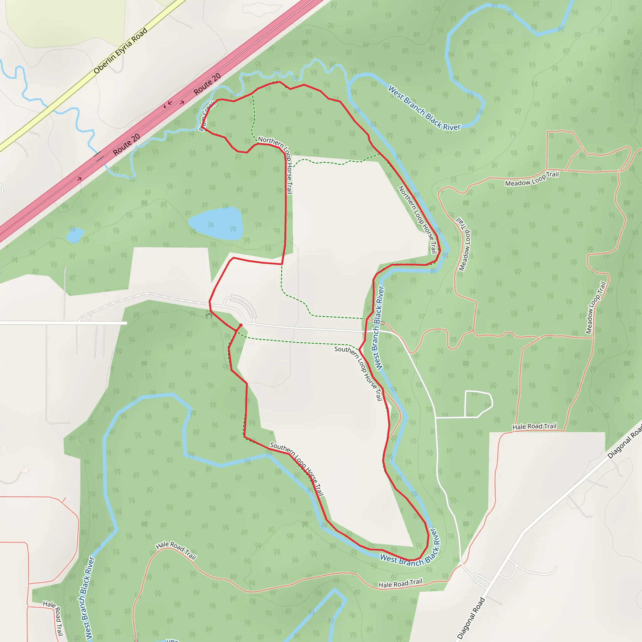 Northern and Southern Loop Horse Trail mobile static map