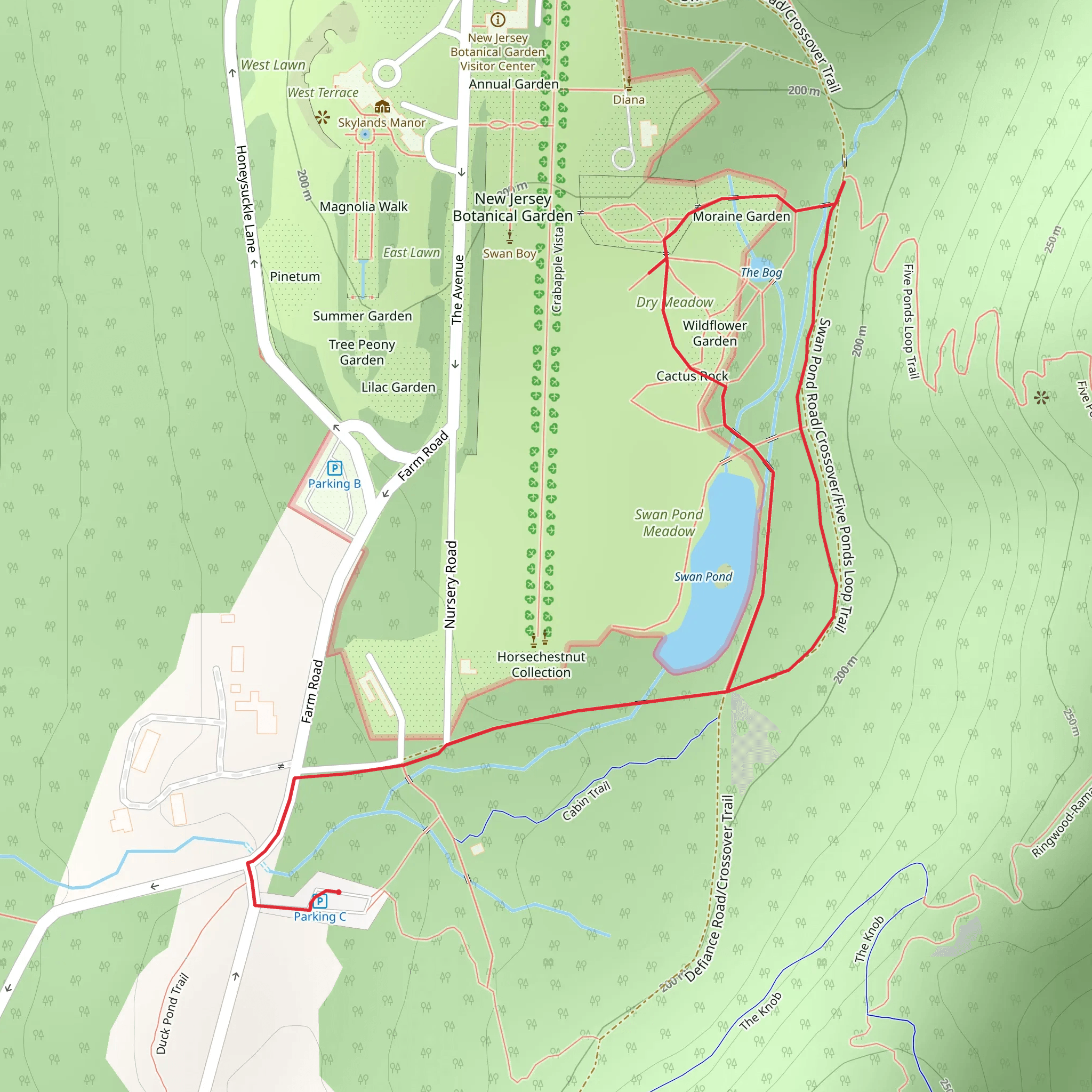 Wildflower Garden - Swan Pond Loop mobile static map