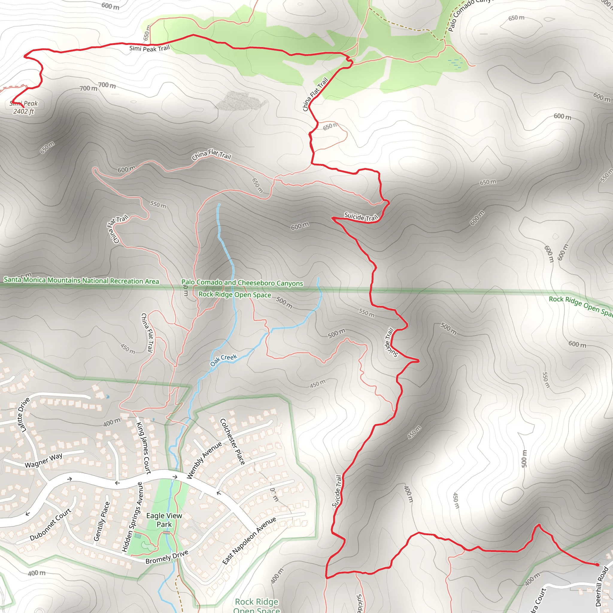 Simi Peak from Deerhill Road mobile static map
