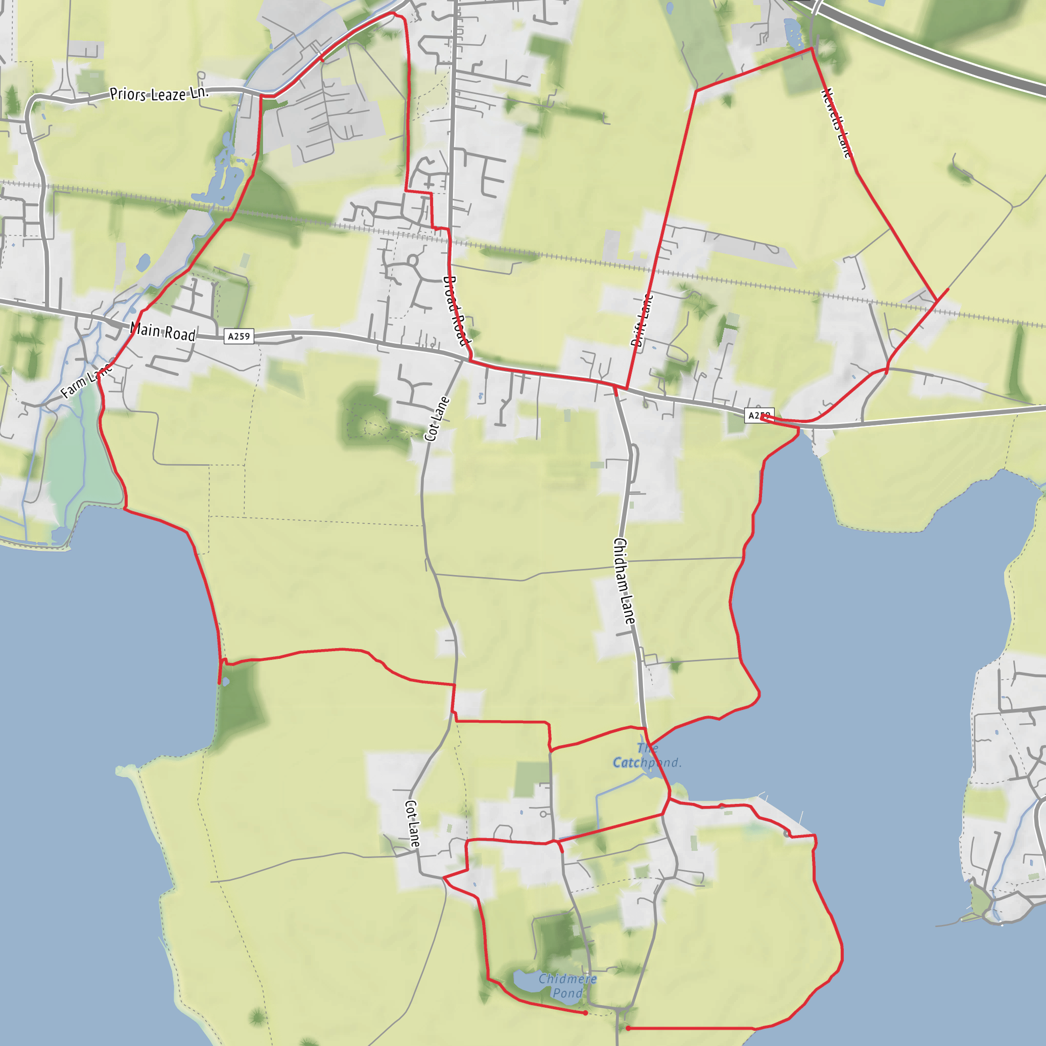 Chidham Lane mobile static map