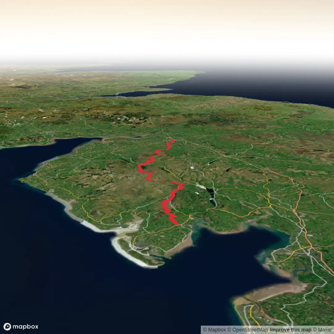 An image depicting the trail Cumbria Way and its surrounding area.