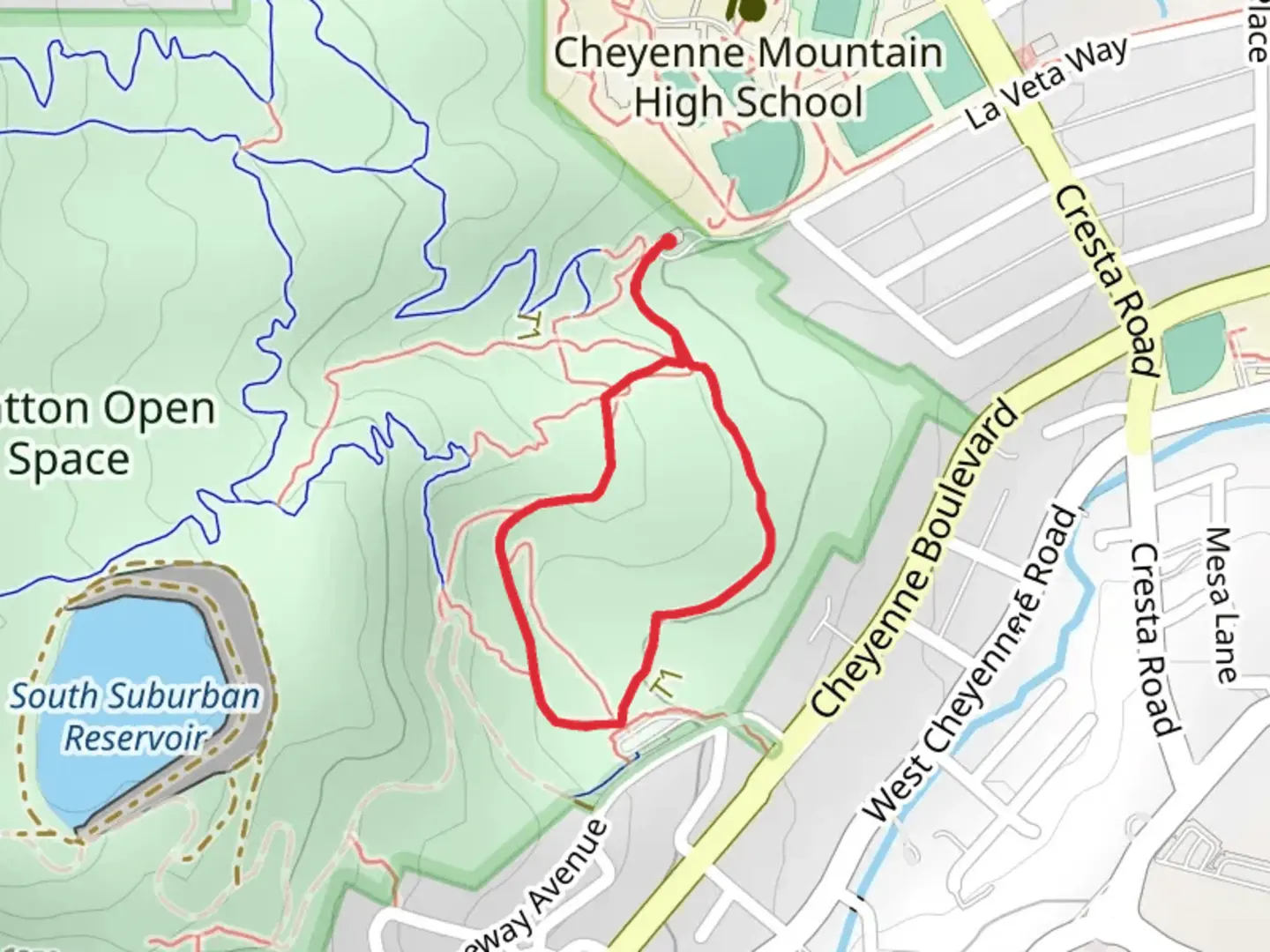 An image depicting the trail Wild Flower Path Loop and its surrounding area.