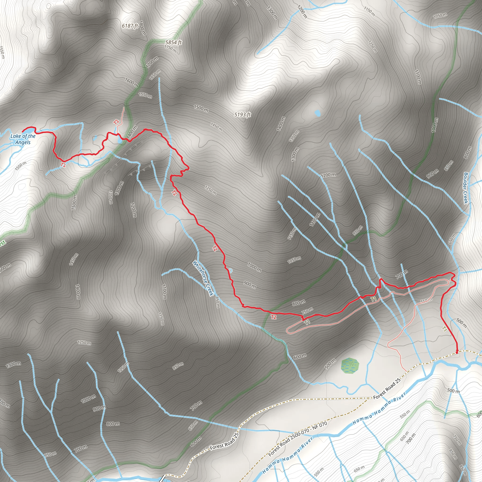 Putvin Trail to Lake of the Angels mobile static map