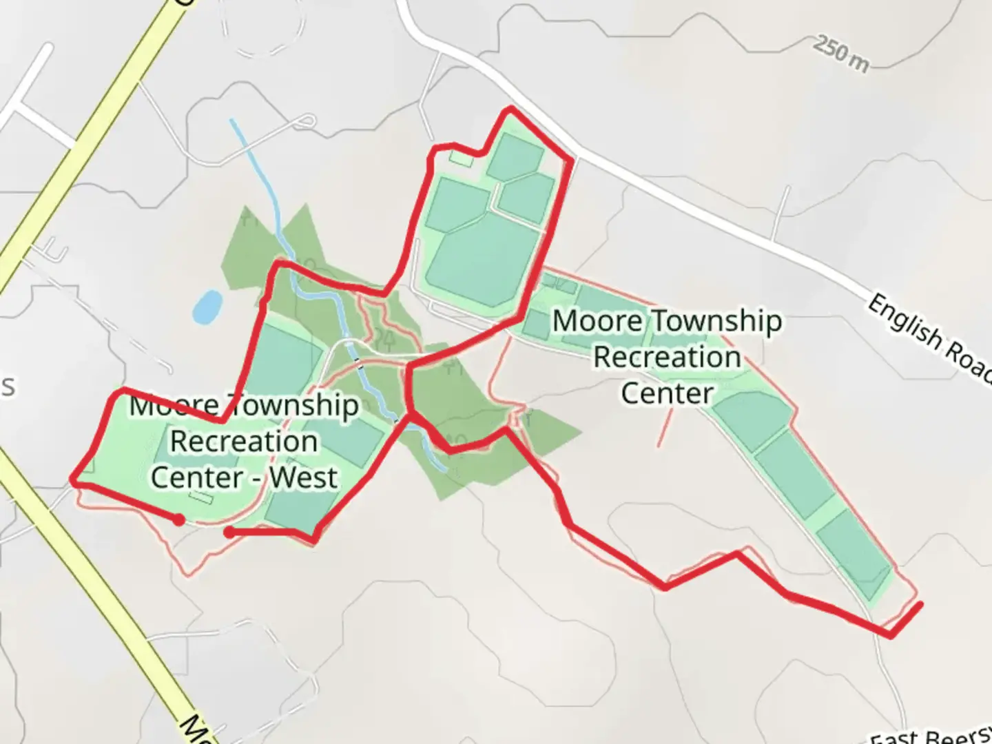 An image depicting the trail Park Side Manor and Boundary Trail Loop and its surrounding area.