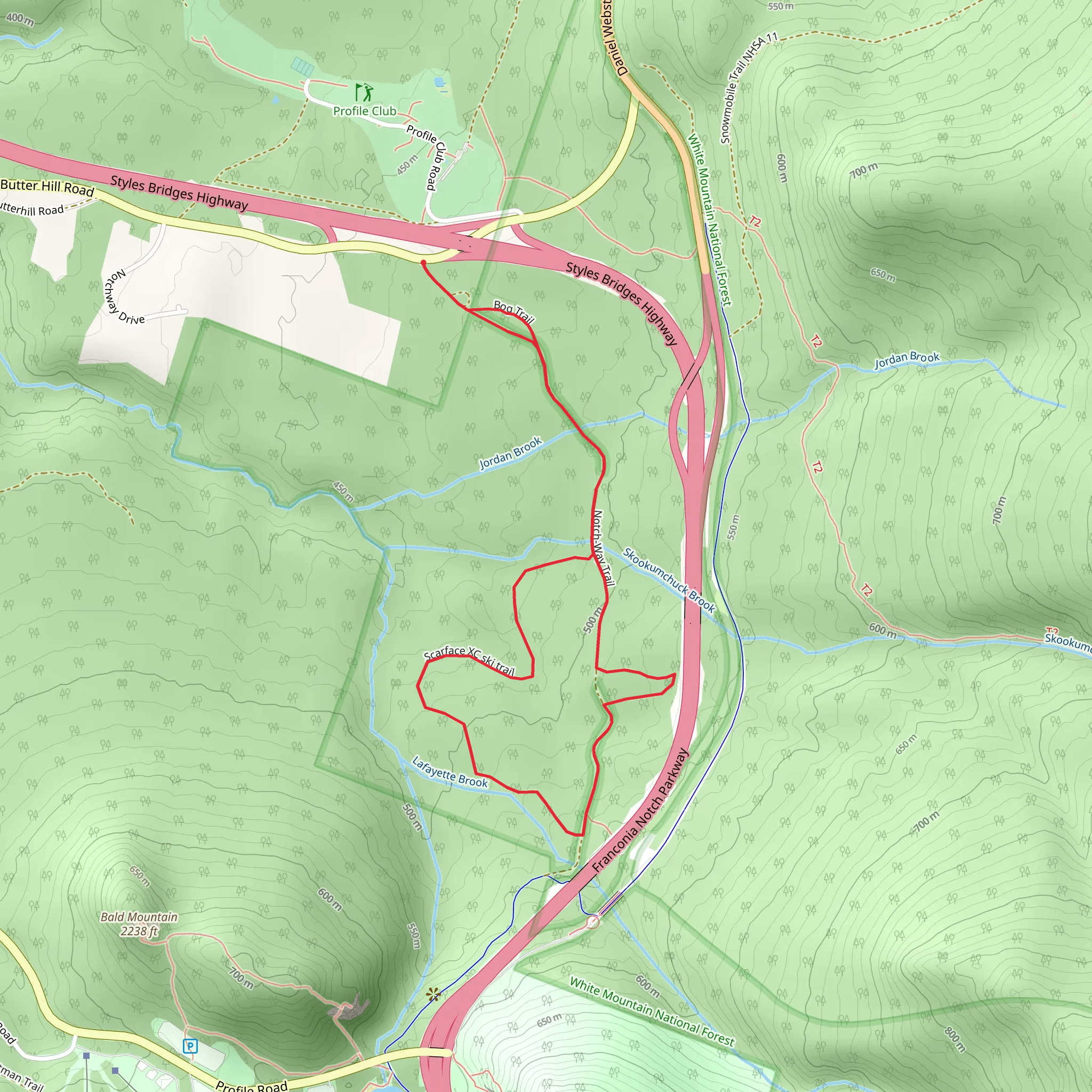 Notch-Way Loop Trail mobile static map