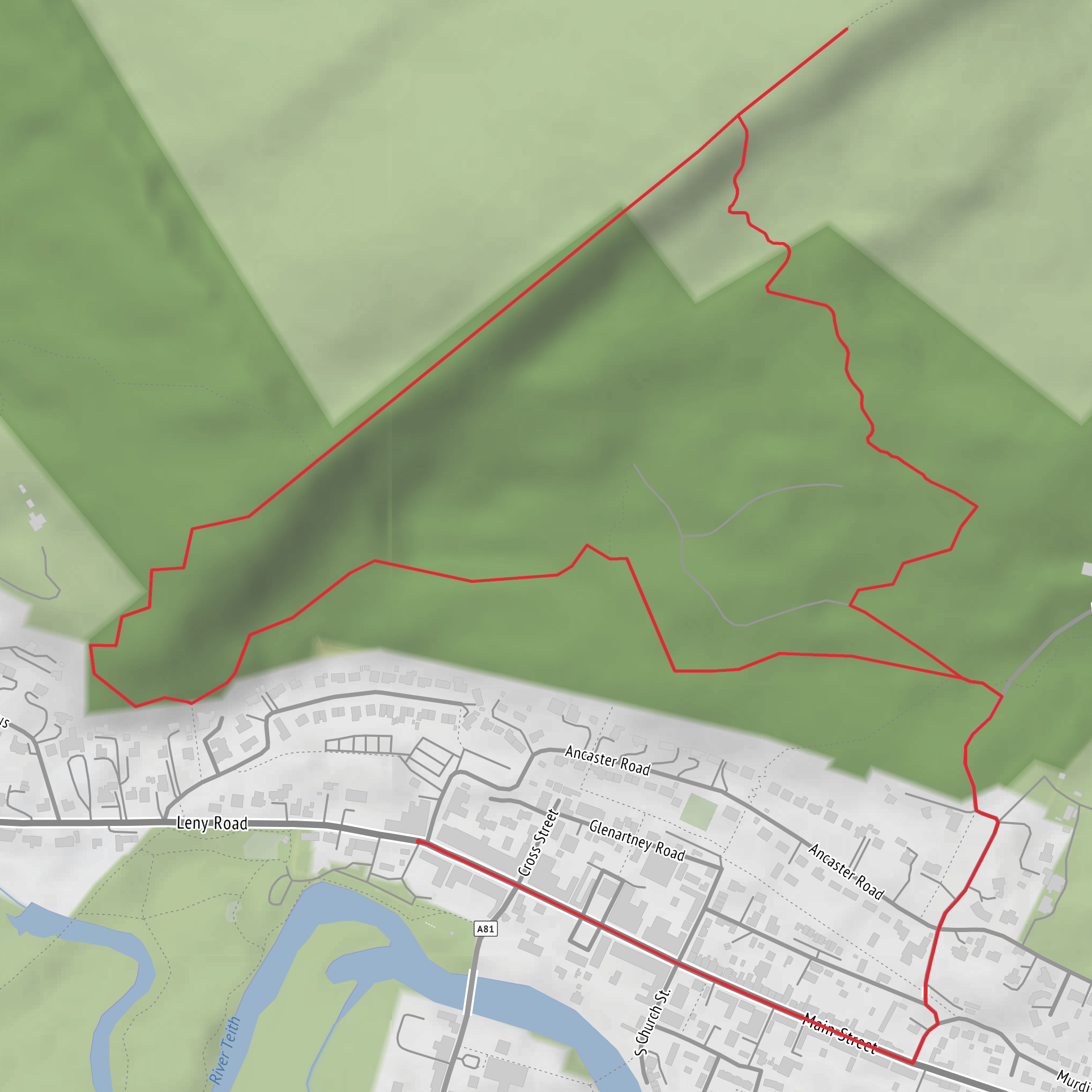 Callander Craig and Cairn Loop mobile static map