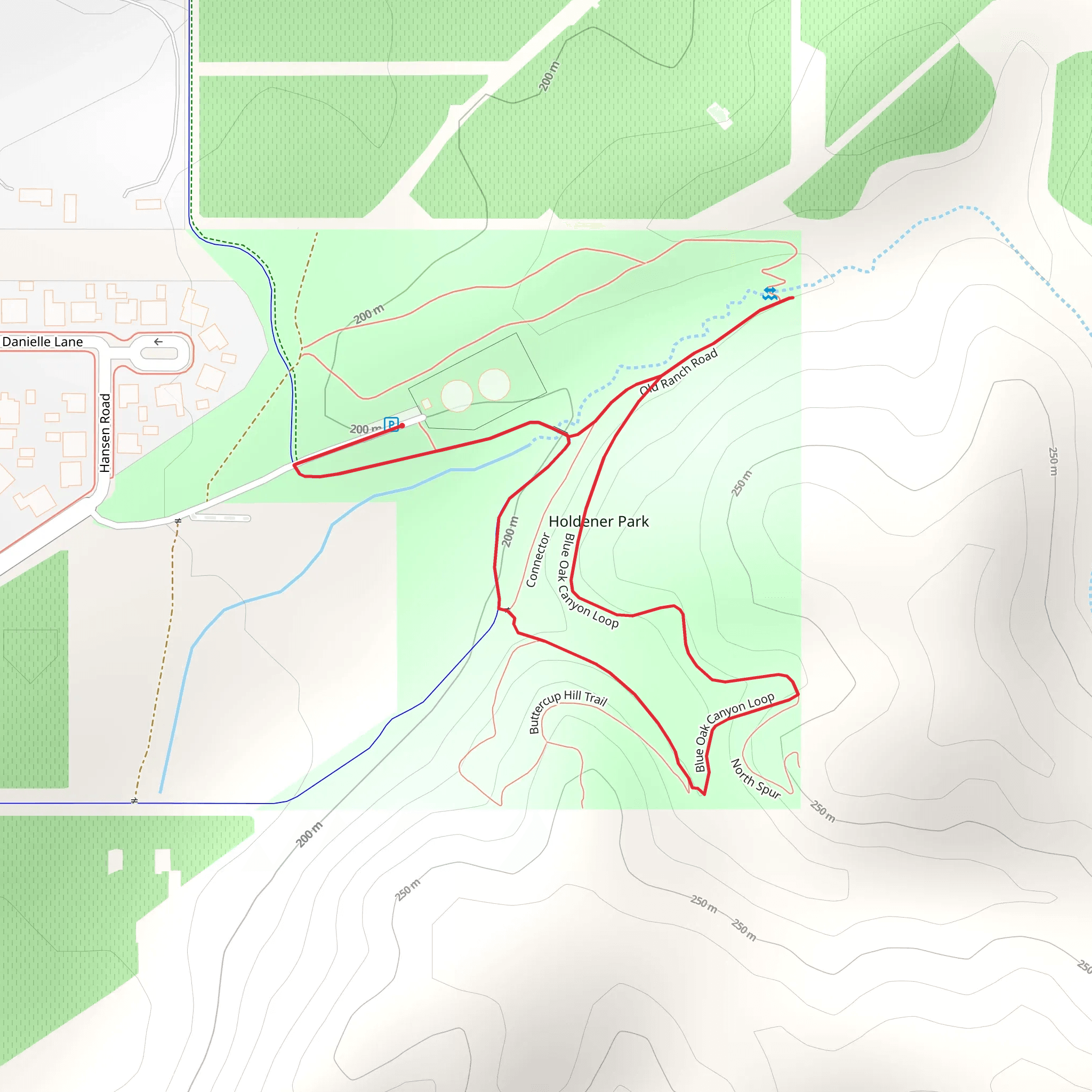 Blue Oak Canyon Loop mobile static map