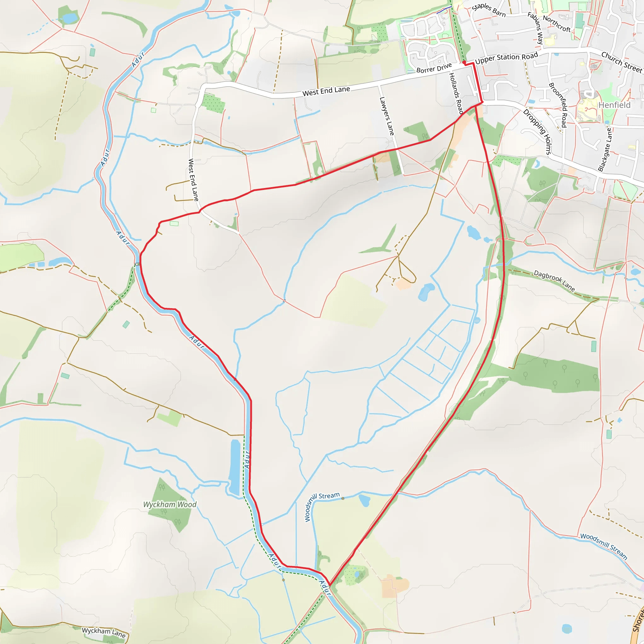 Downs Link and Adur Loop Walk mobile static map
