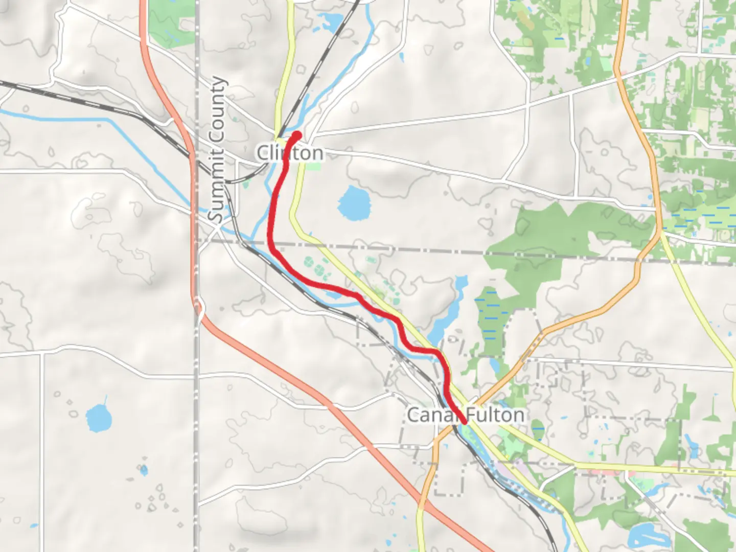 An image depicting the trail Ohio and Erie Canal Towpath Trail - Clinton and its surrounding area.