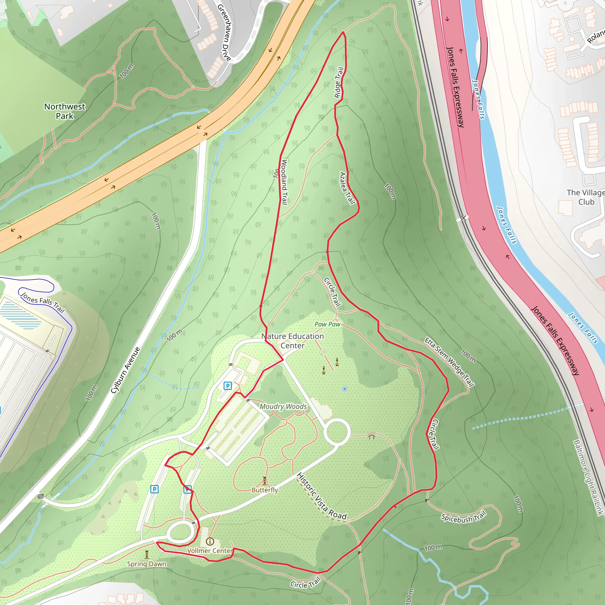 Cylburn Arboretum Loop mobile static map
