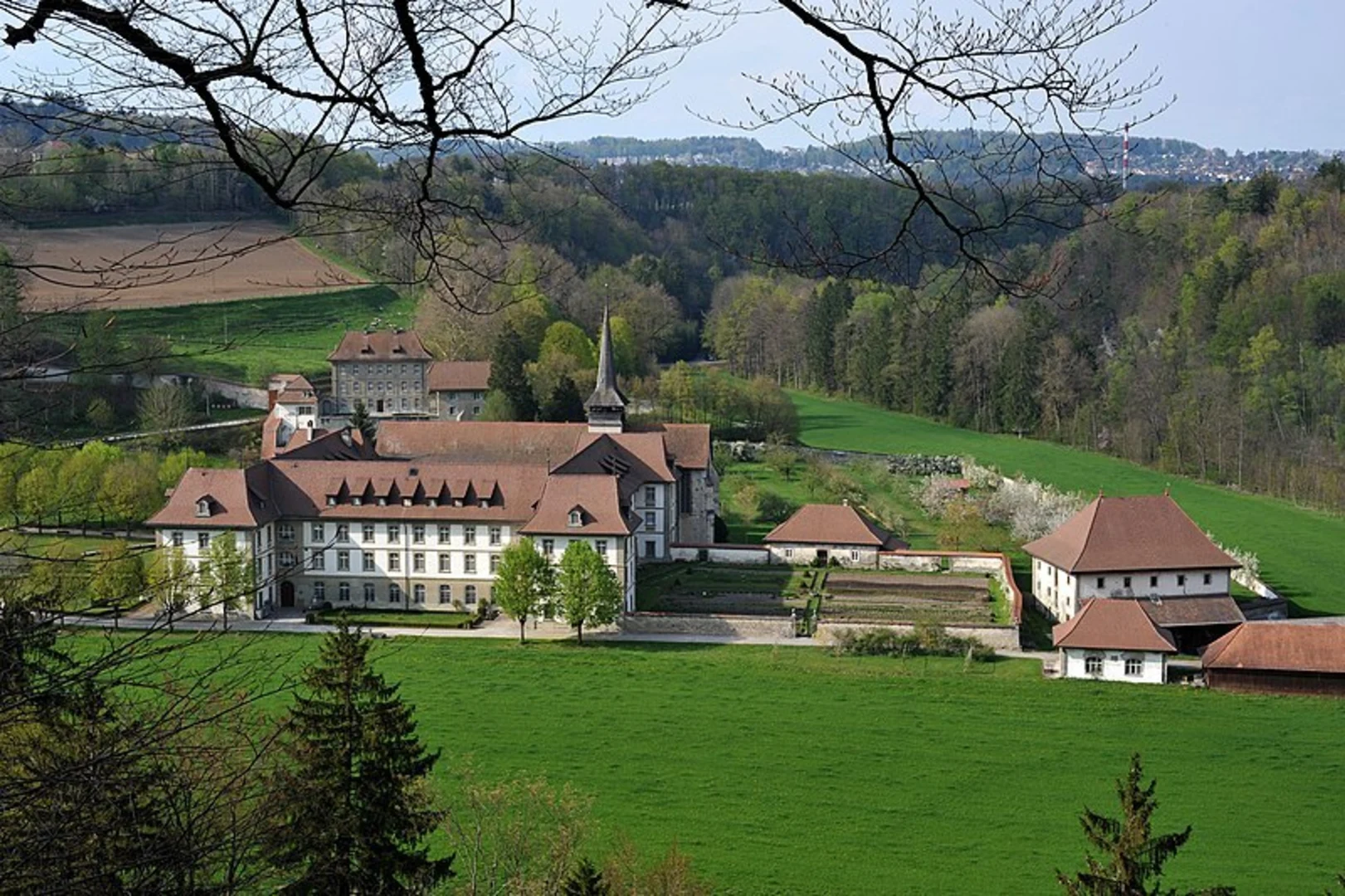 An image depicting the trail Circuit de Hauterive and its surrounding area.