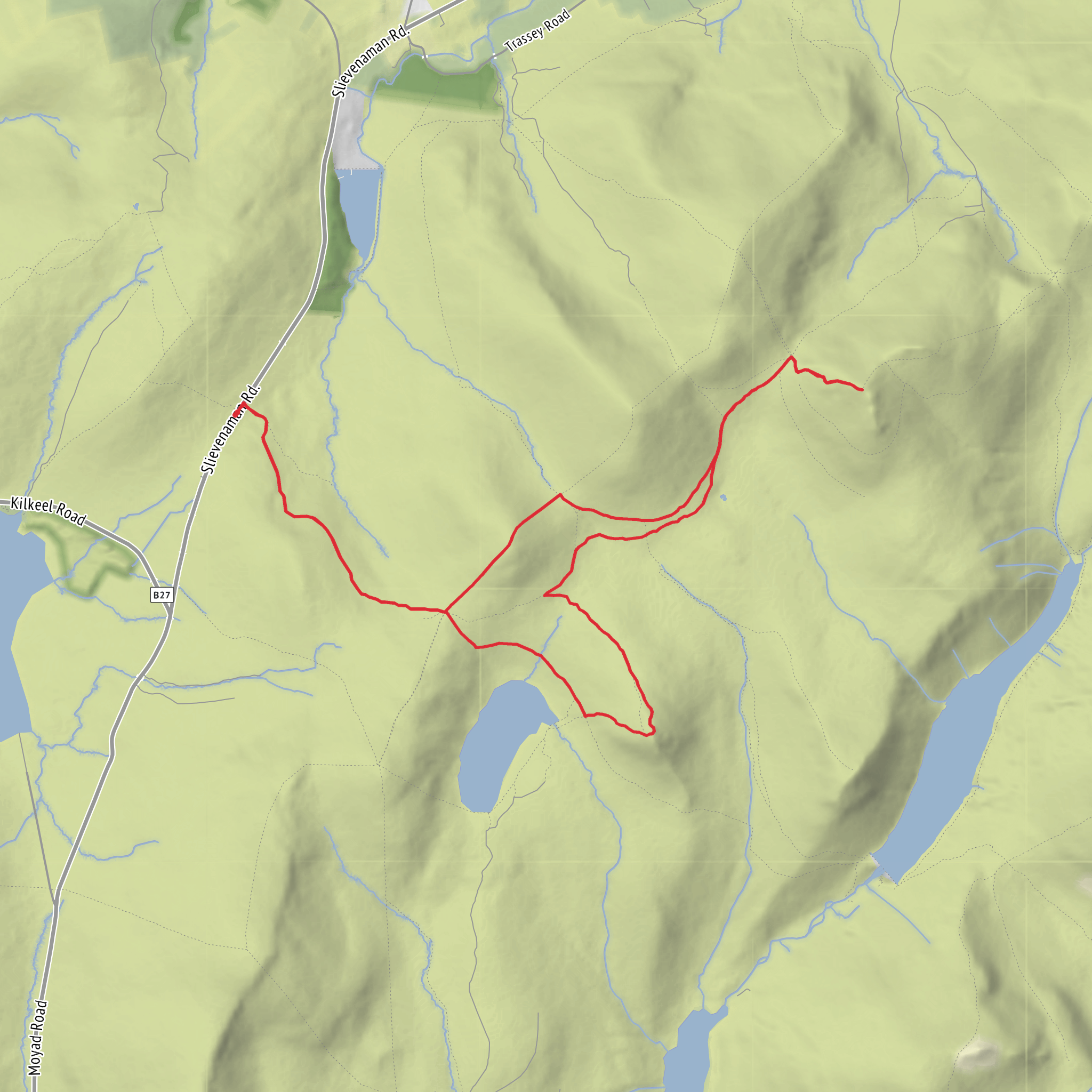 Slieve Doan & Bearnagh mobile static map