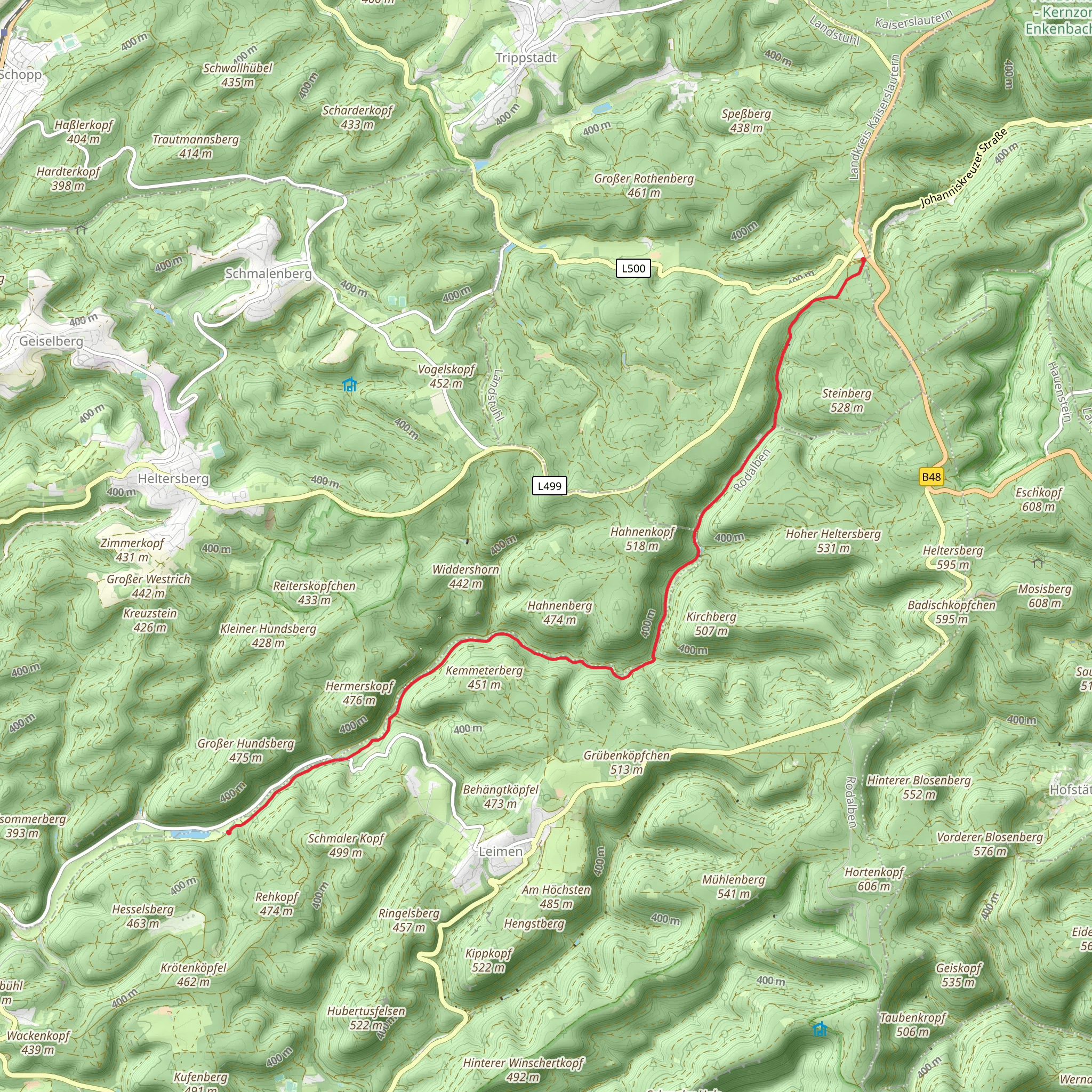 Johanniskreuz to Clausensee Walk mobile static map