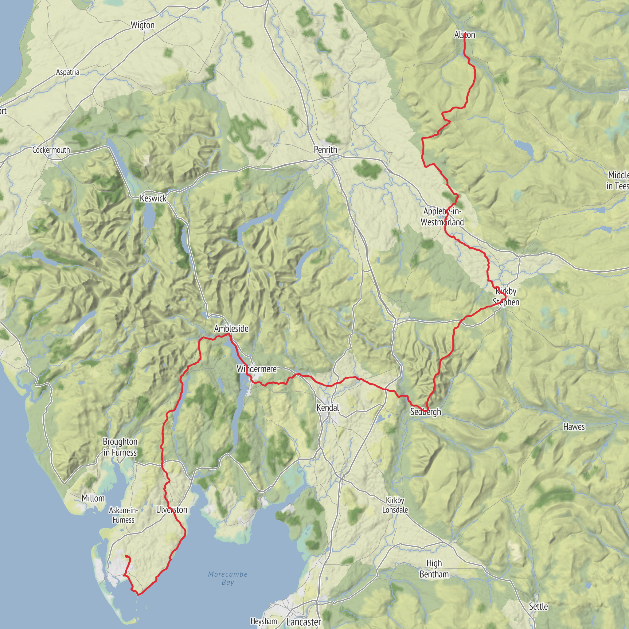 Westmoreland and Furness Way mobile static map