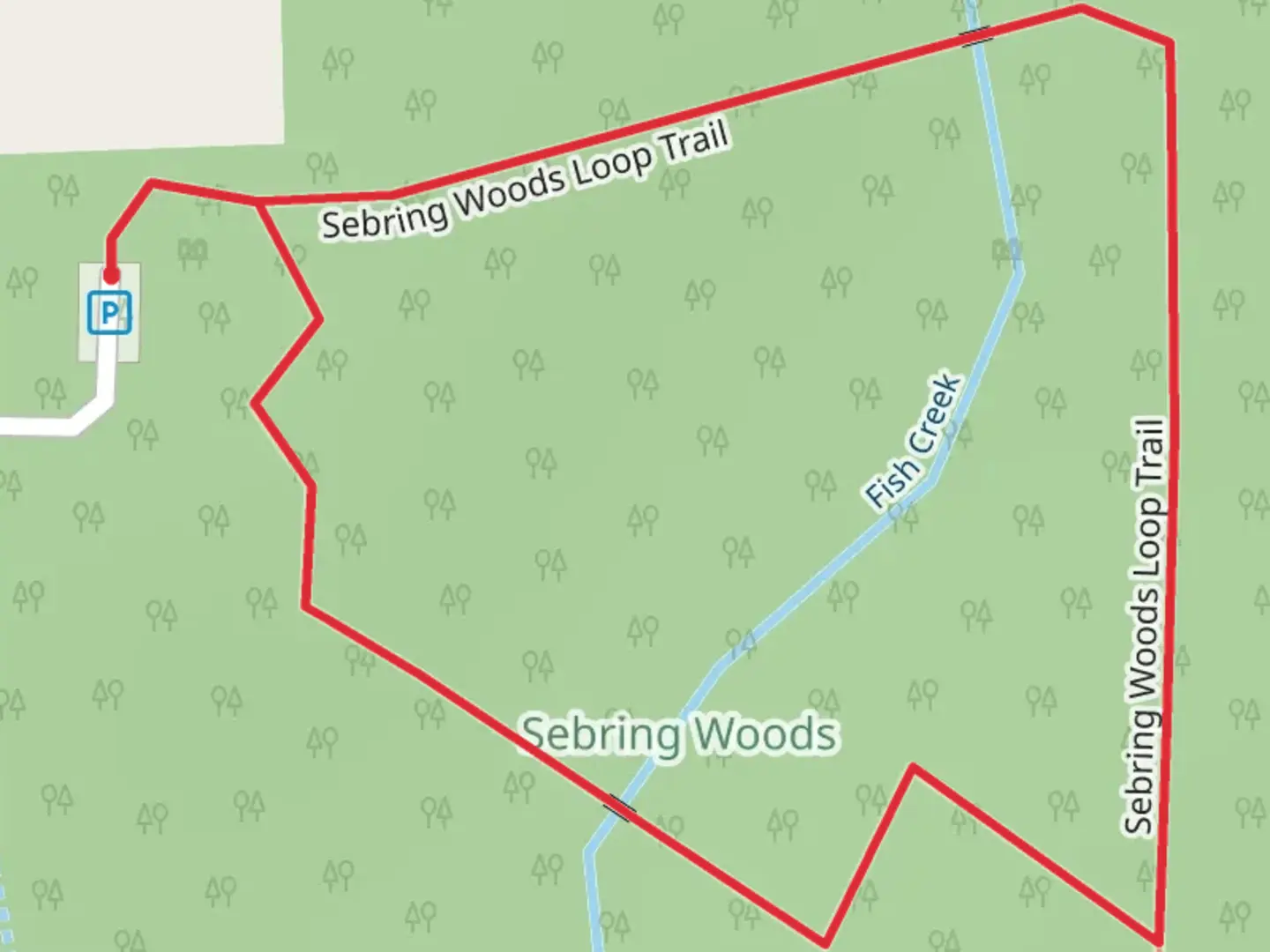 An image depicting the trail Fish Creek Loop and its surrounding area.