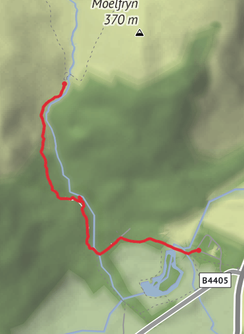 Hike from Tal Y Llyn mobile static map