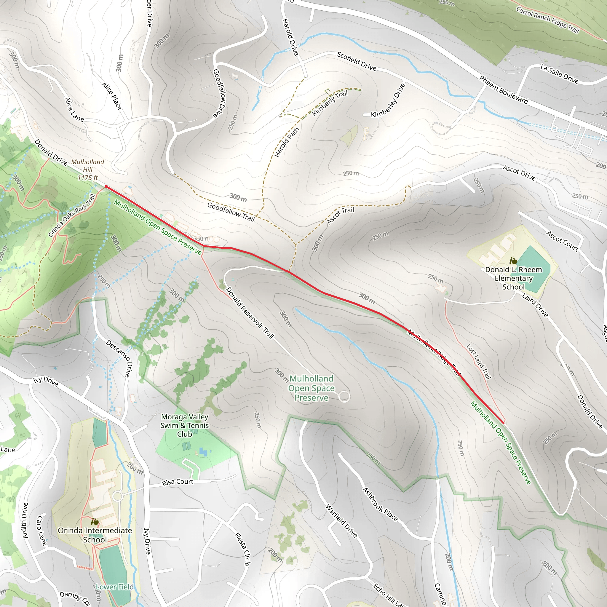 Mulholland Ridge Trail mobile static map