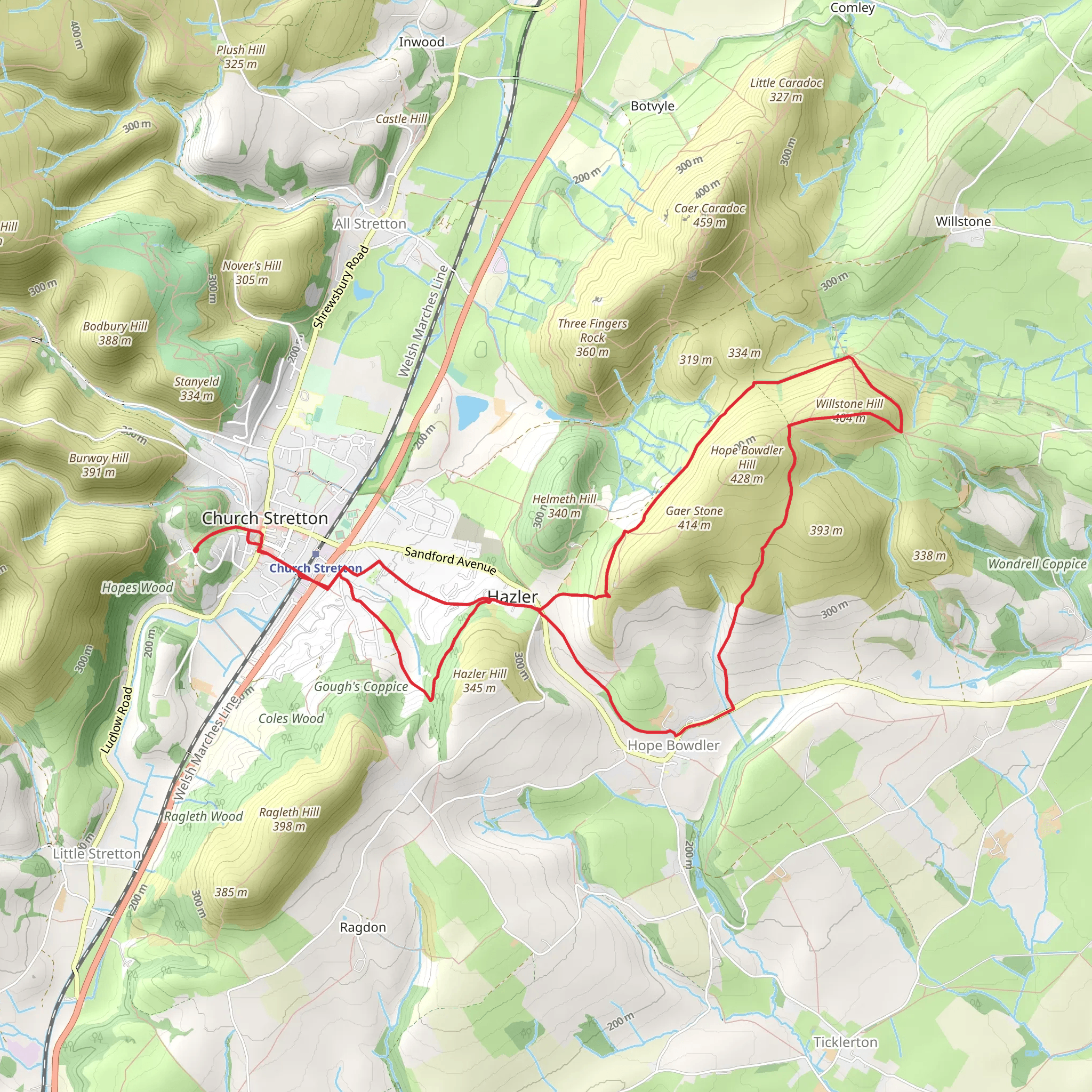 Battle Stones and Hope Bowdler Loop mobile static map