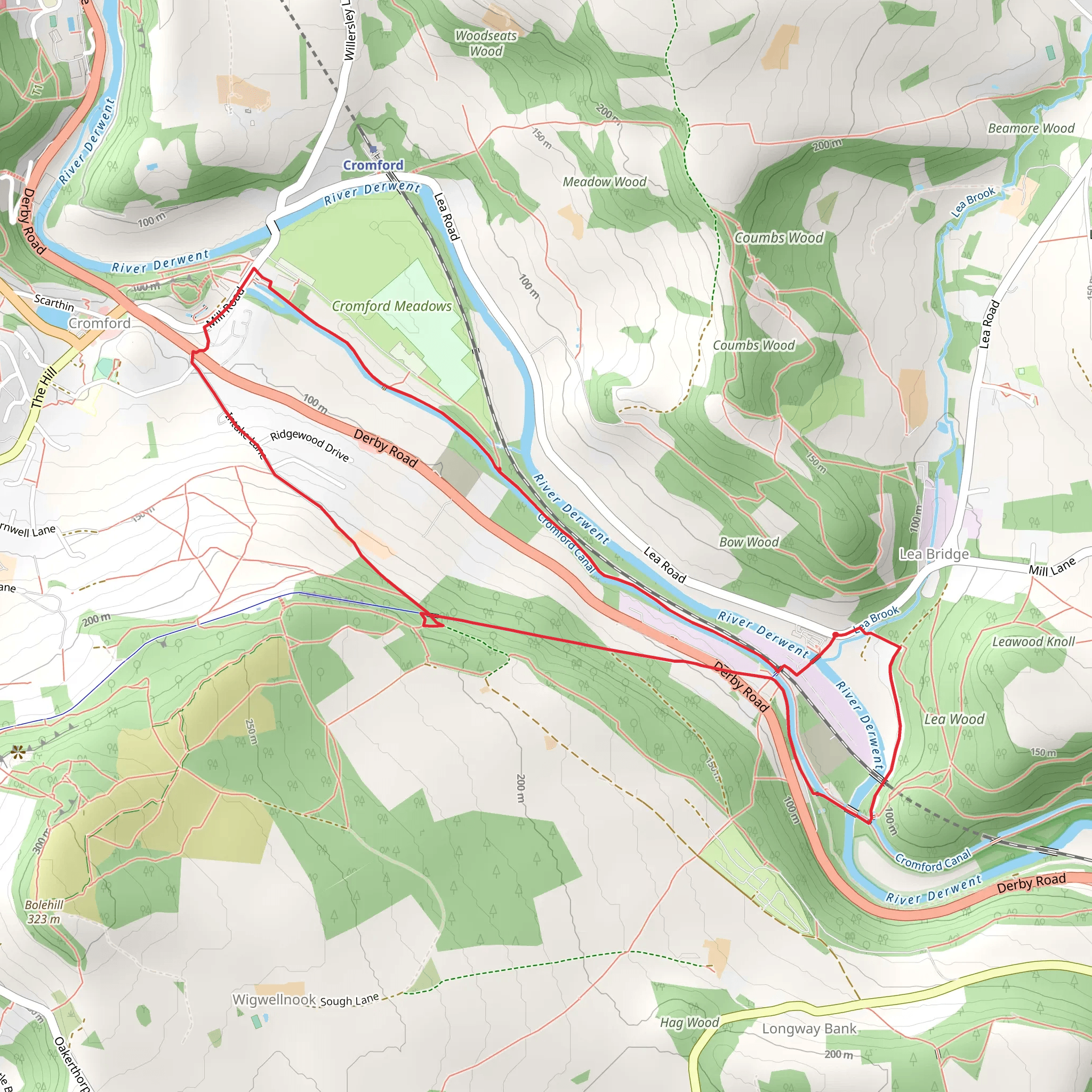High Peak Junction Loop via Derwent Valley Heritage Way mobile static map