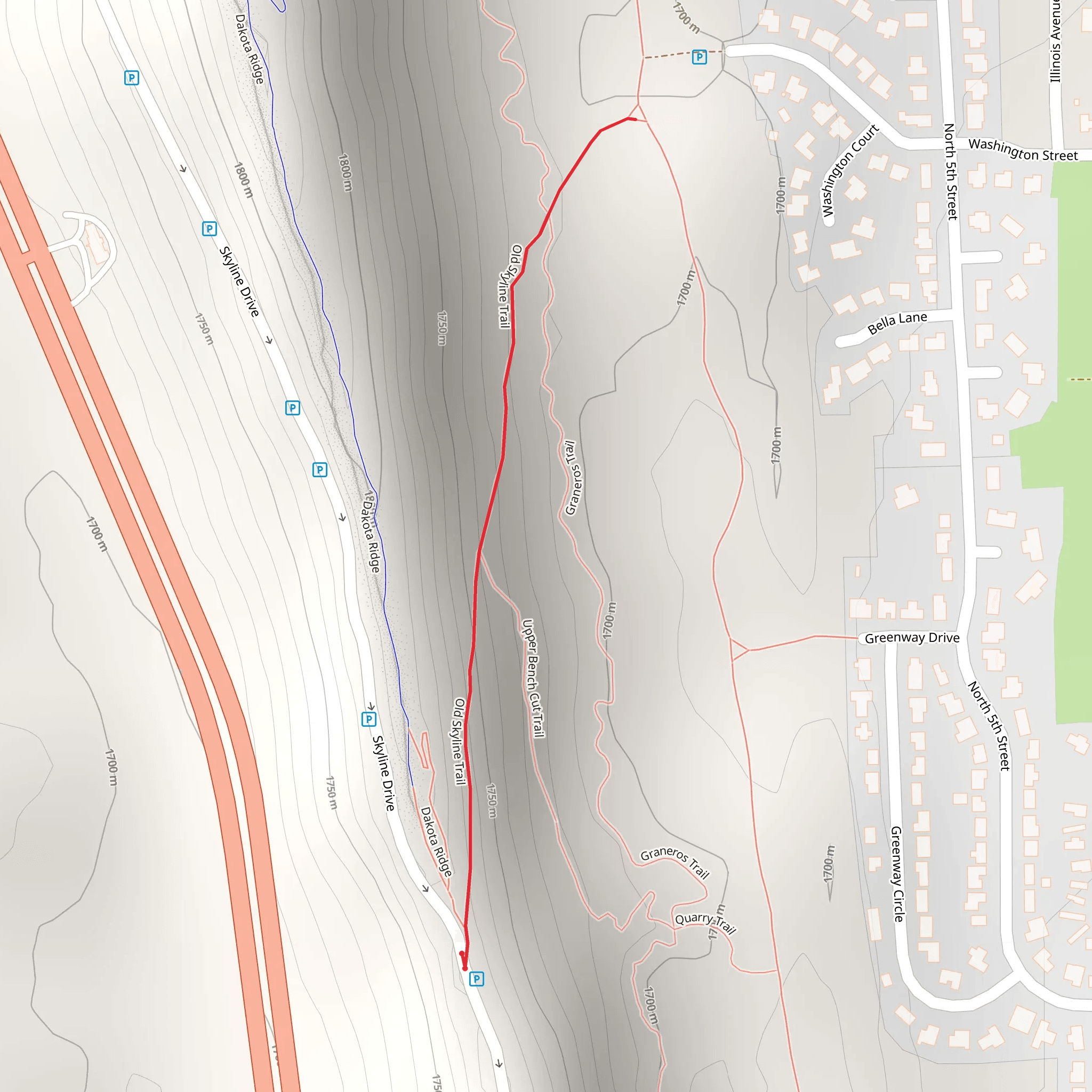 Old Skyline Trail mobile static map