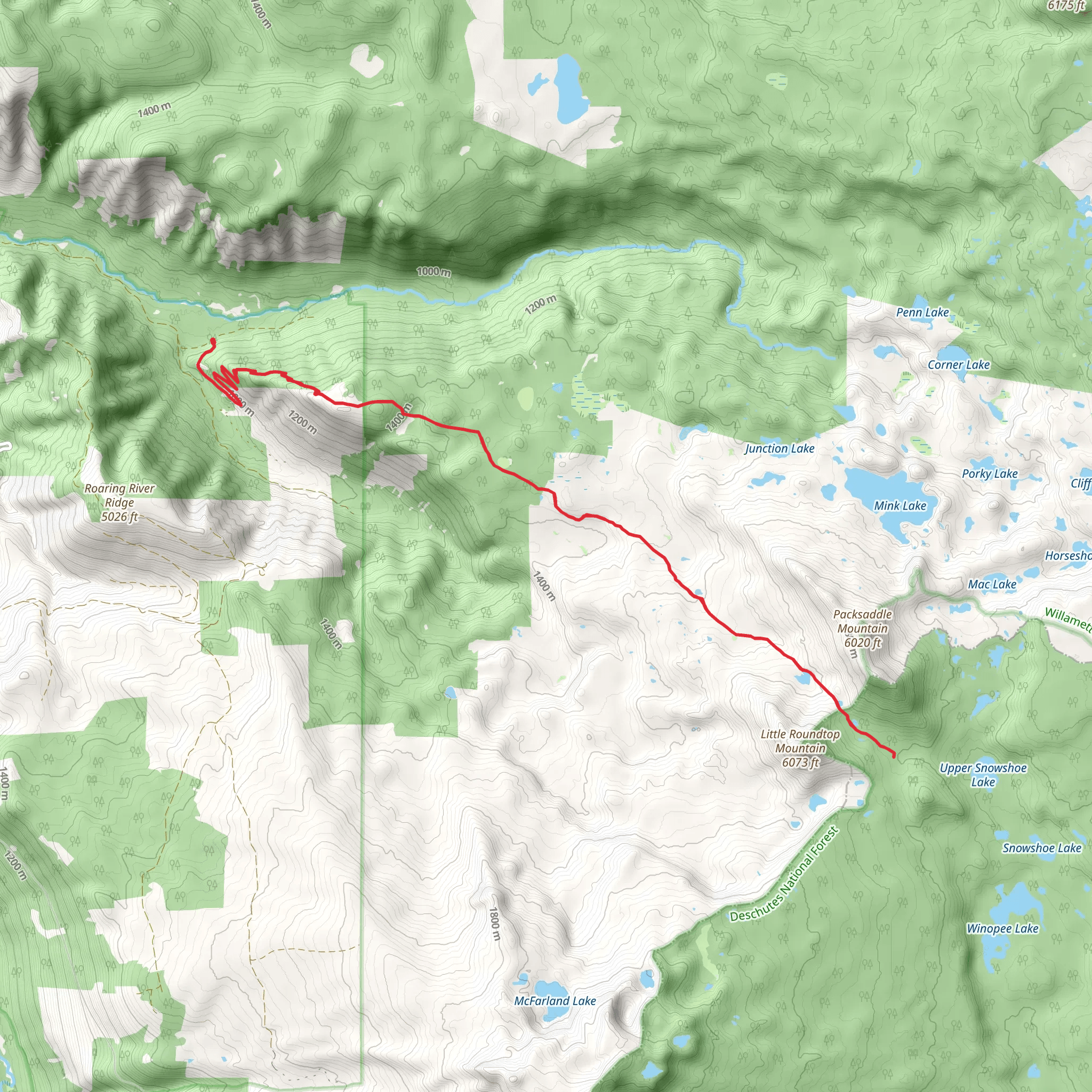 Elk Creek and Top Lake Trail mobile static map