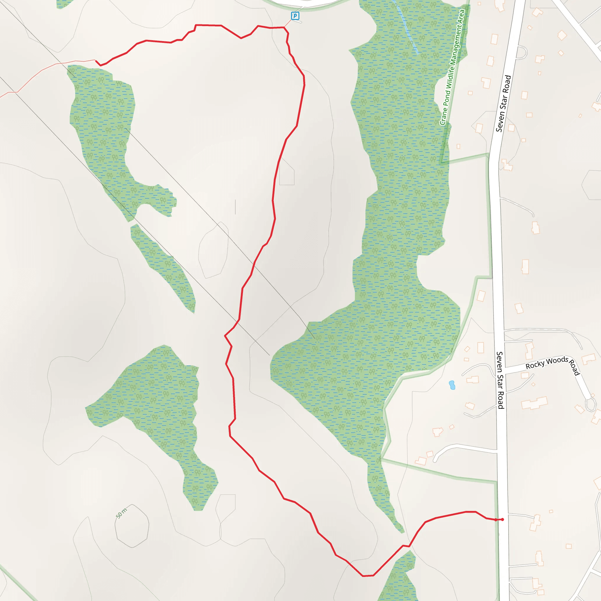 Pond Street Trail mobile static map
