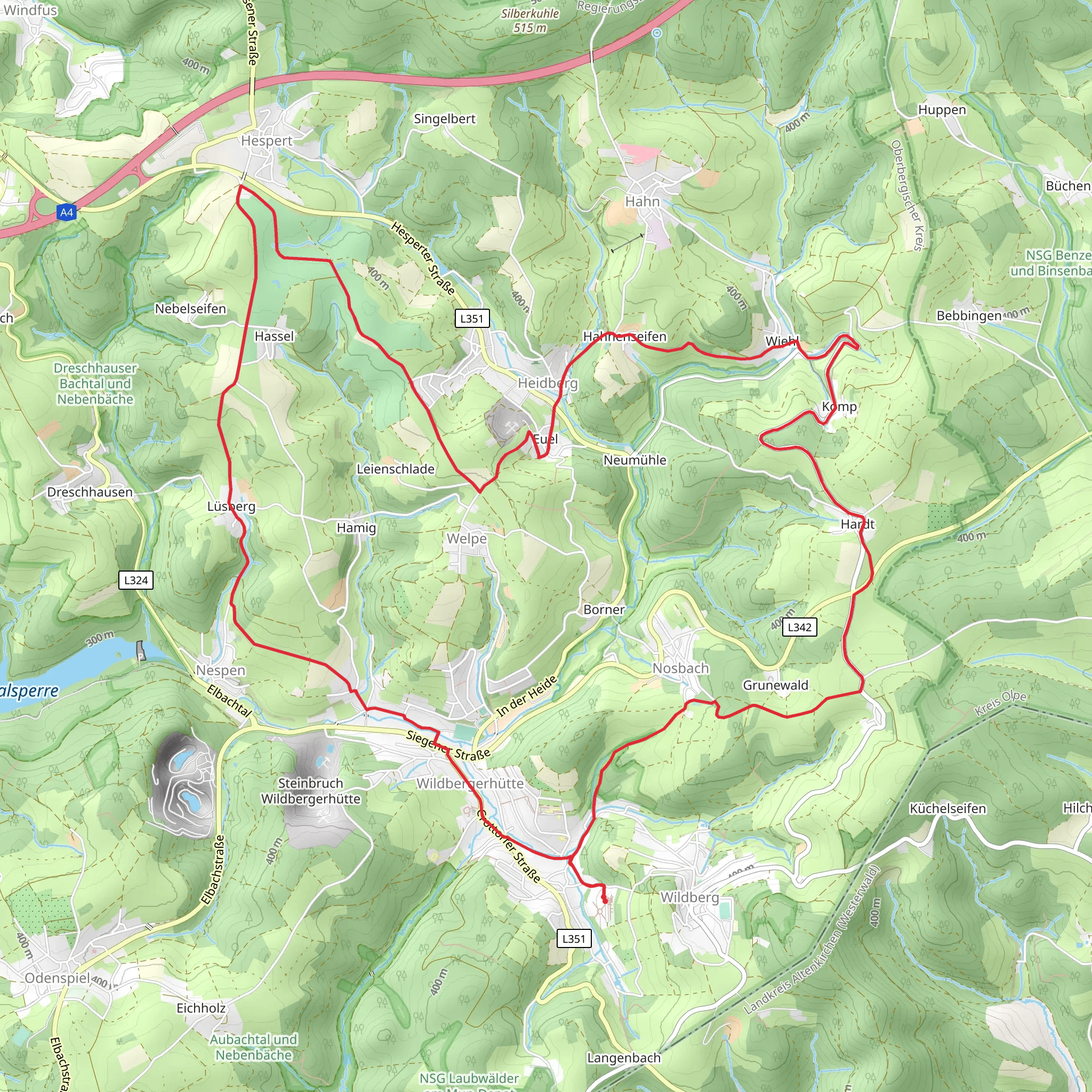 Wildbergerhutte and Heidberg Loop mobile static map