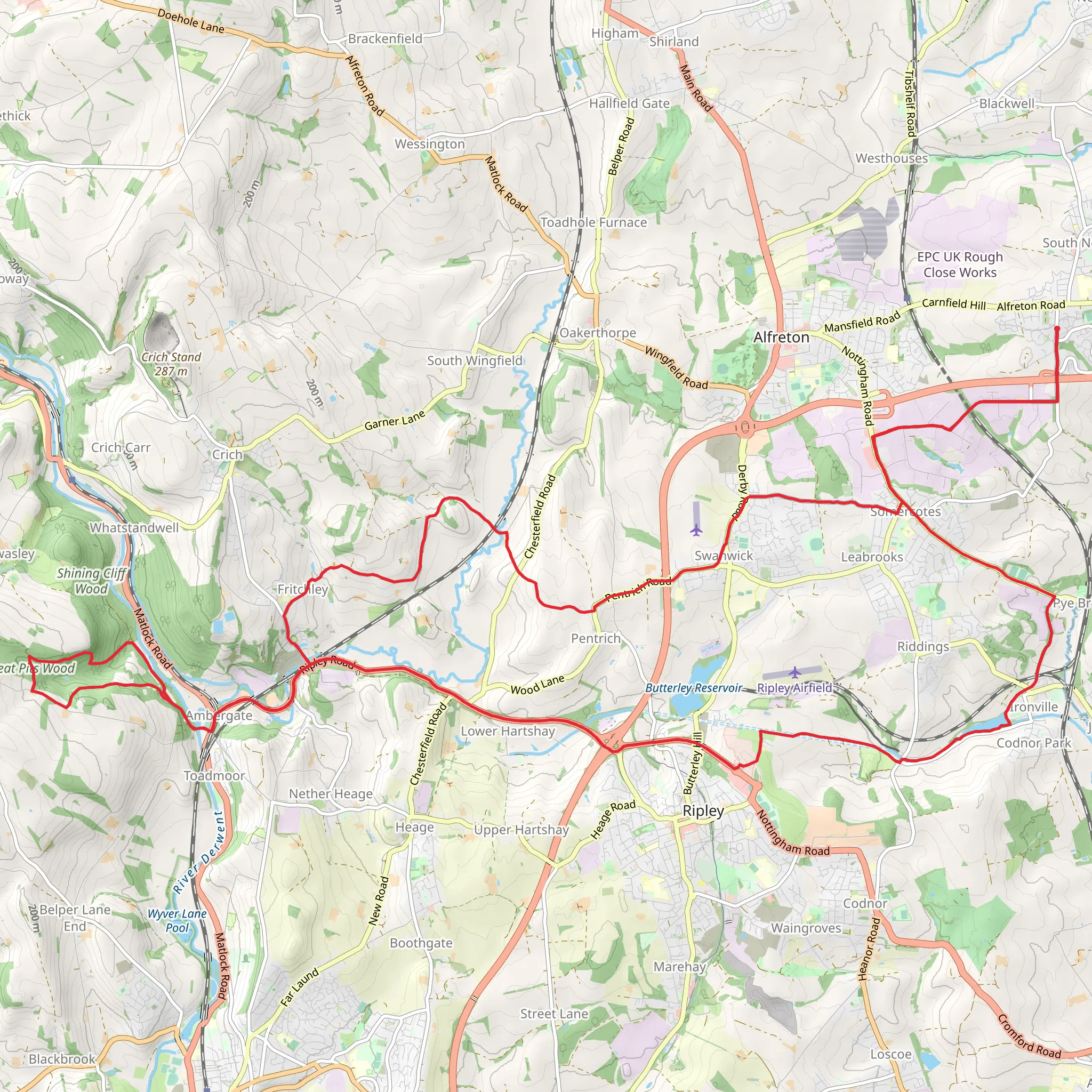 Codnor Park Reservoir and Peat Pits Wood via Pinxton Canal Path | Derb