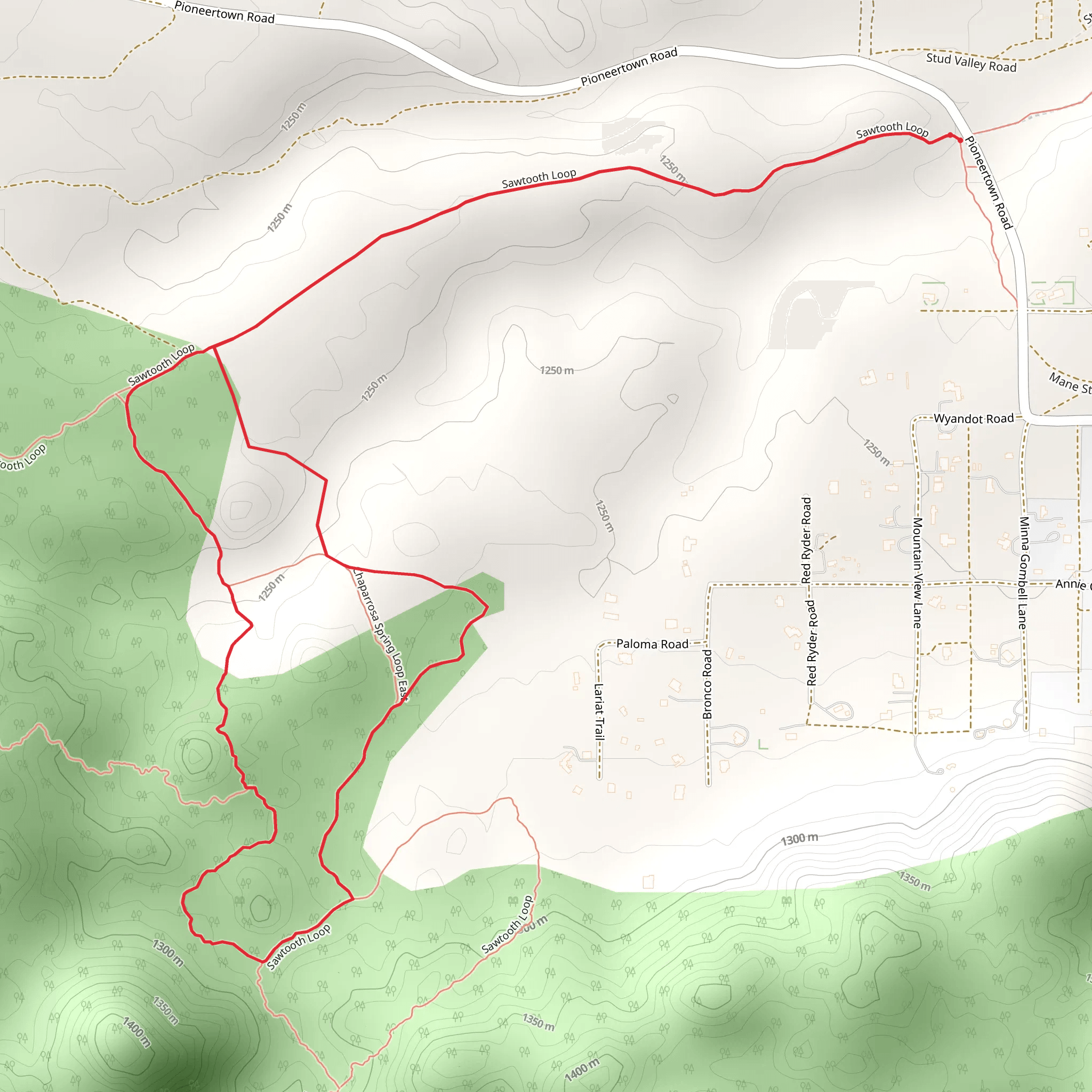 Sawtooth Loop from Pioneertown Road mobile static map