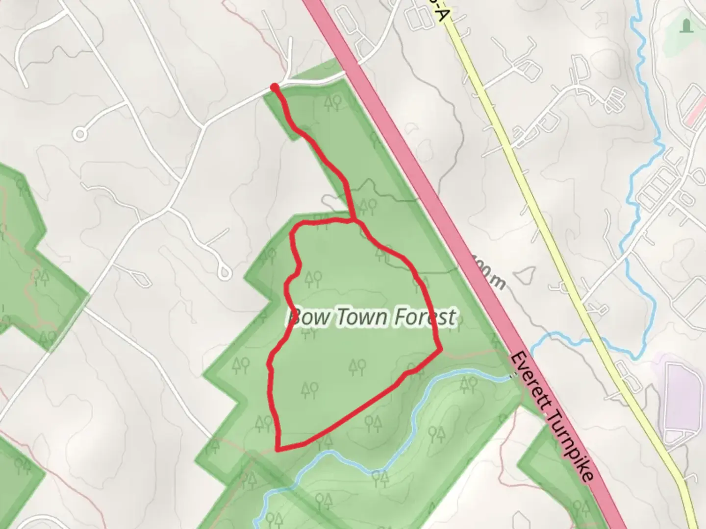 An image depicting the trail Conservation Commission Lands Loop via Robinson Road and its surrounding area.