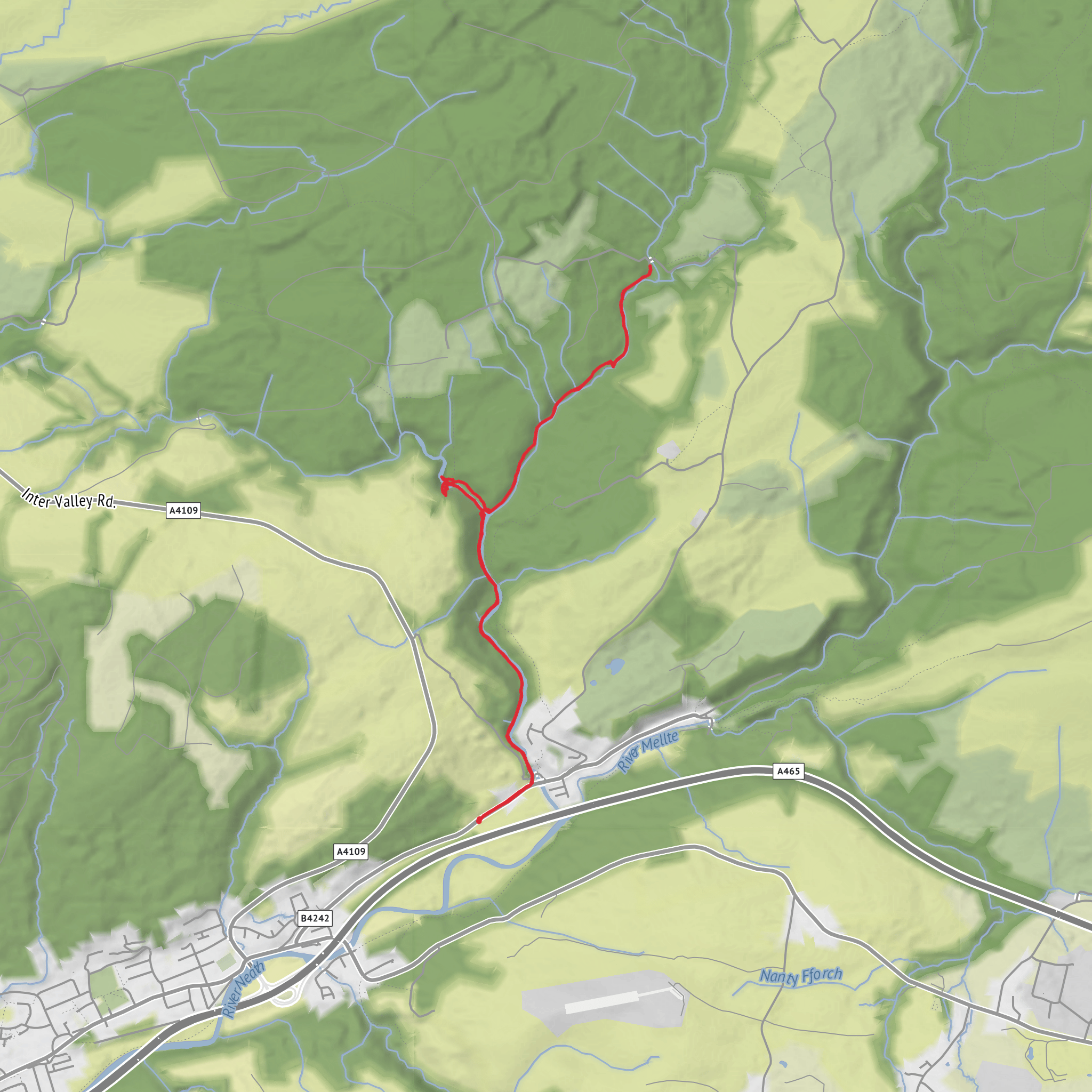 Elidir Trail - Lady falls, Scwd Ddwli and Pont Melin Fach mobile static map