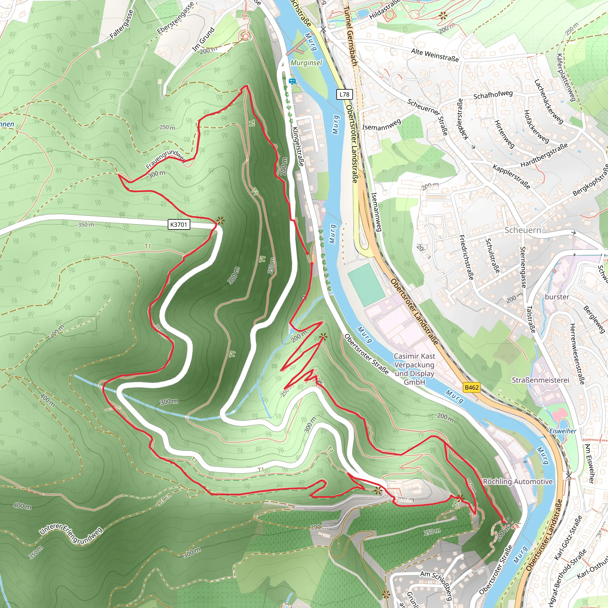 Engelskanzel and Grafensprung Loop via Gernsbacher Sagenweg mobile static map
