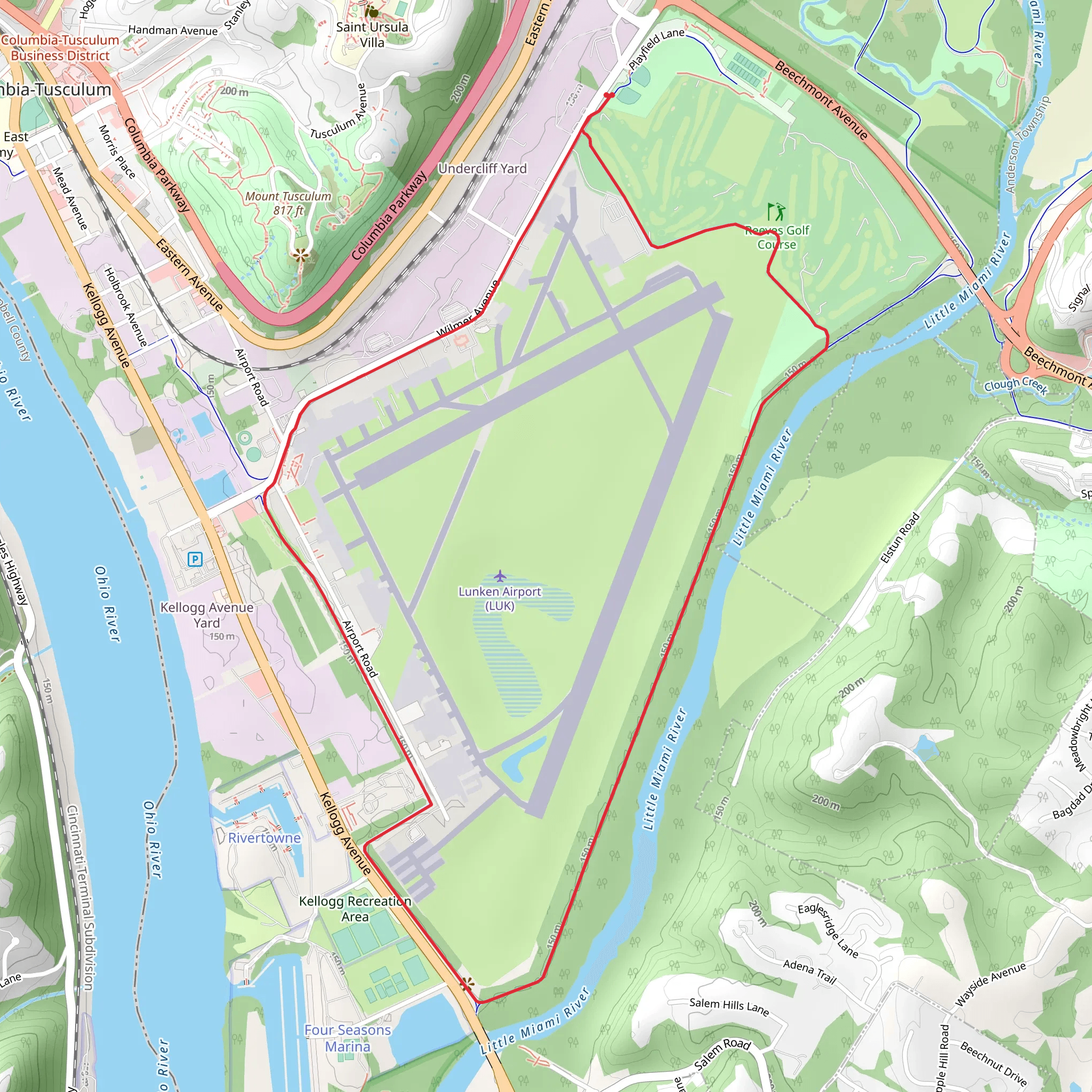 Lunken Loop mobile static map